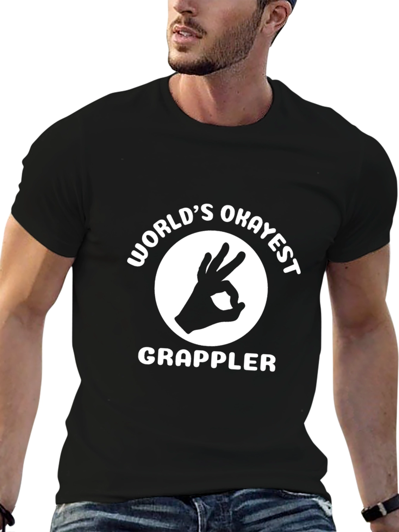Worlds Okayest Grappler Black T-Shirt