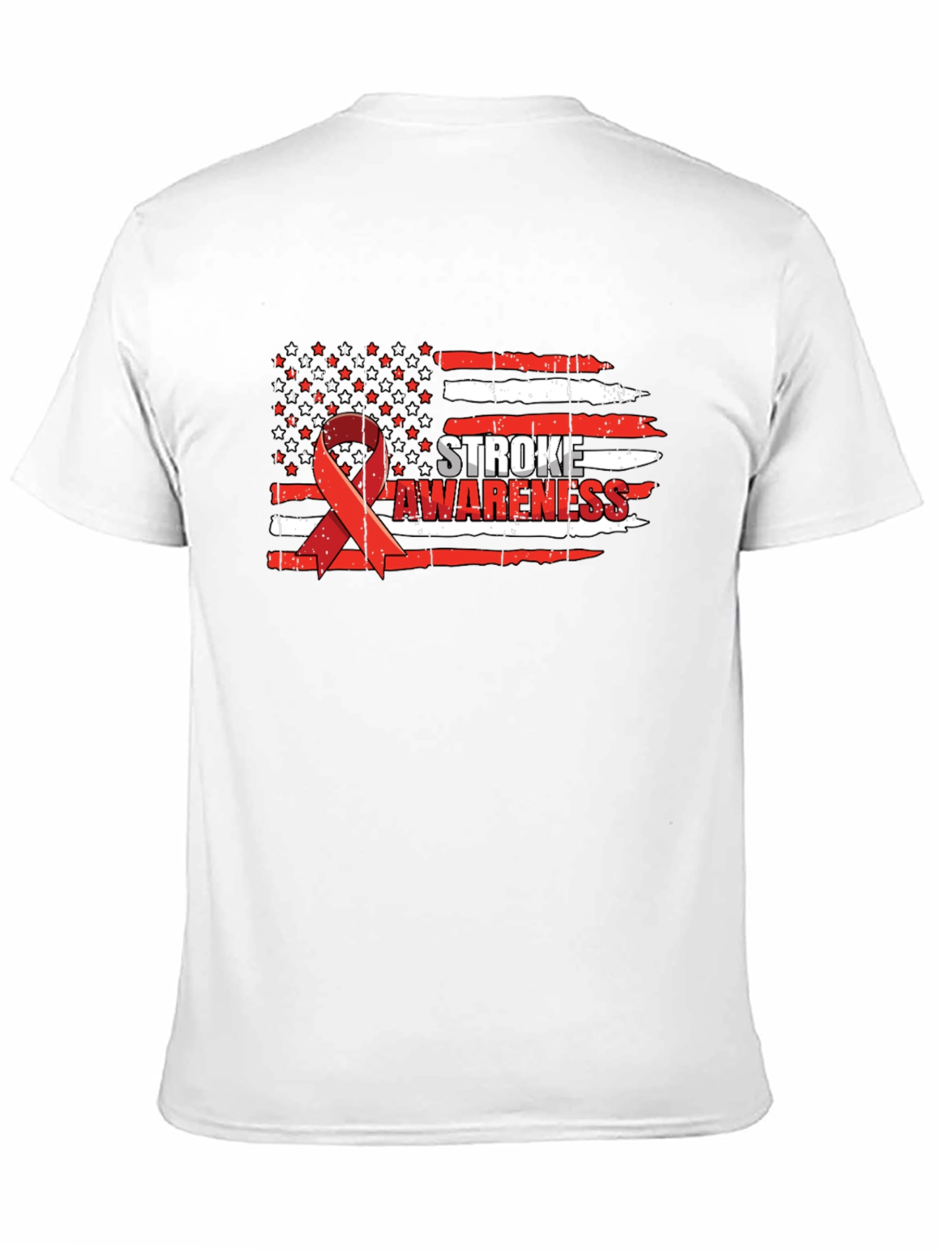 Stroke Awareness American Flag Ribbon T-Shirt