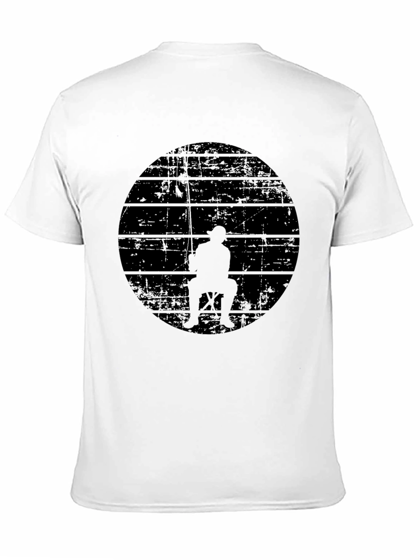 Mens Black Fishing Silhouette Graphic Tee