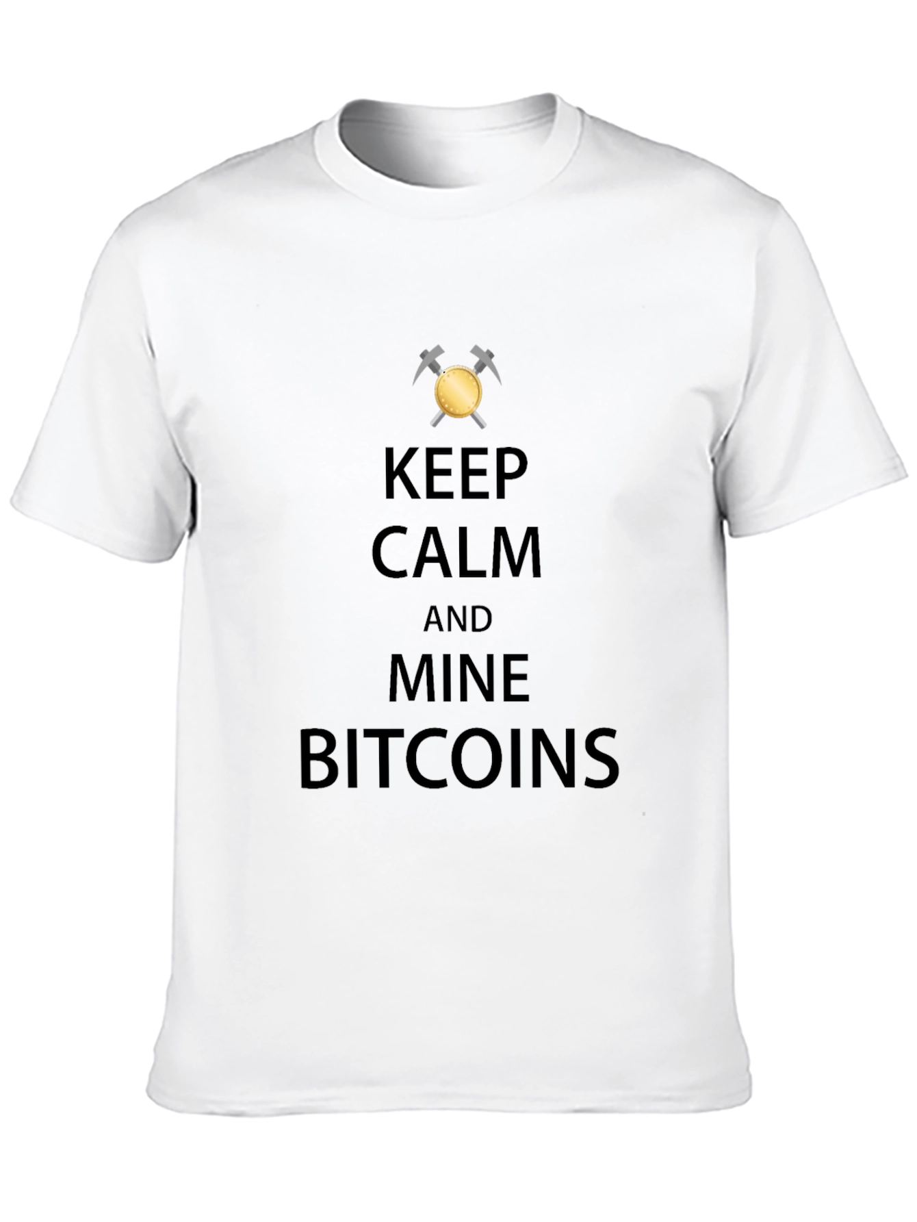 Keep Calm Mine Bitcoins Graphic Tee - Black