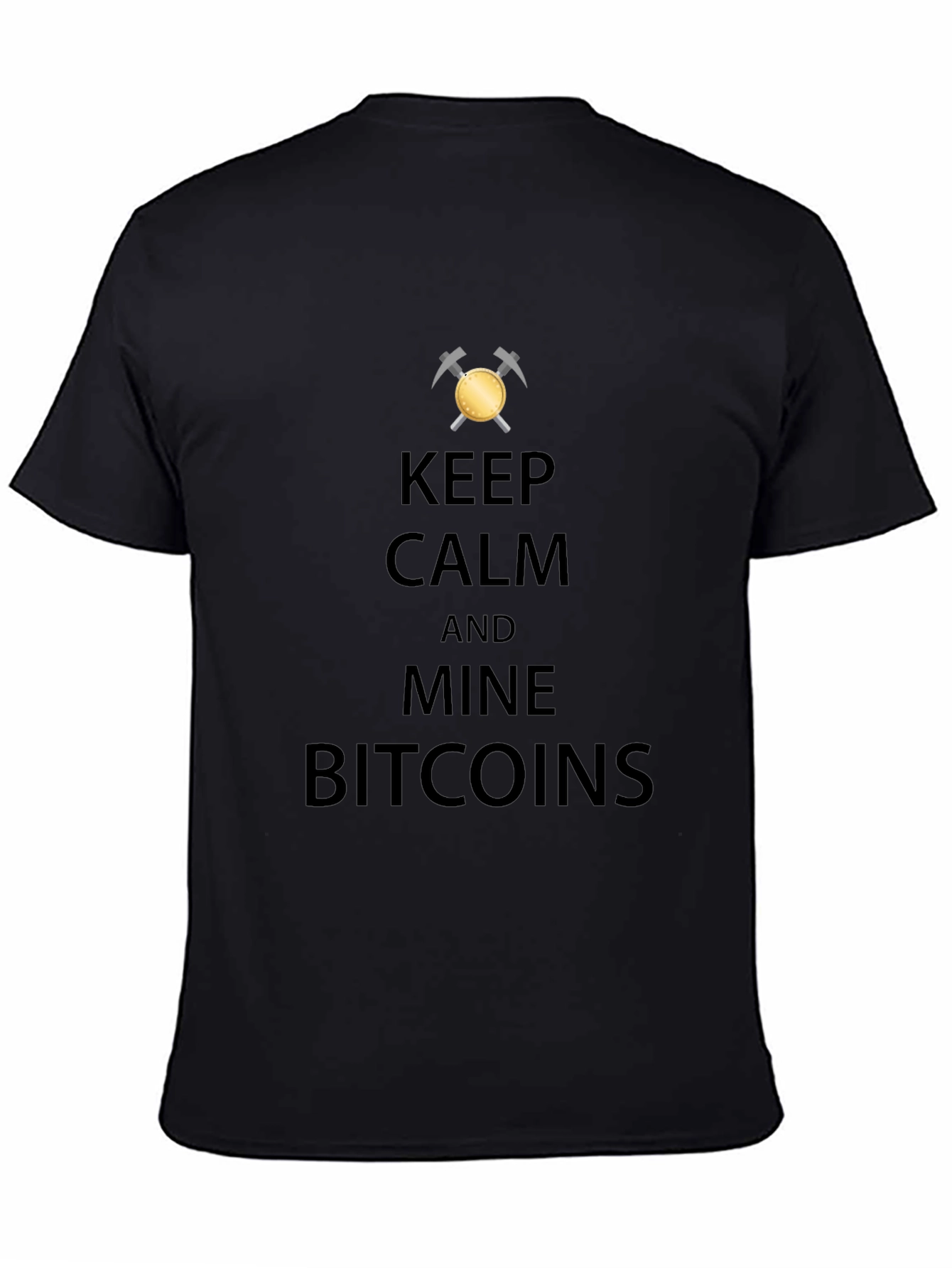 Keep Calm Mine Bitcoins Graphic Tee - Black