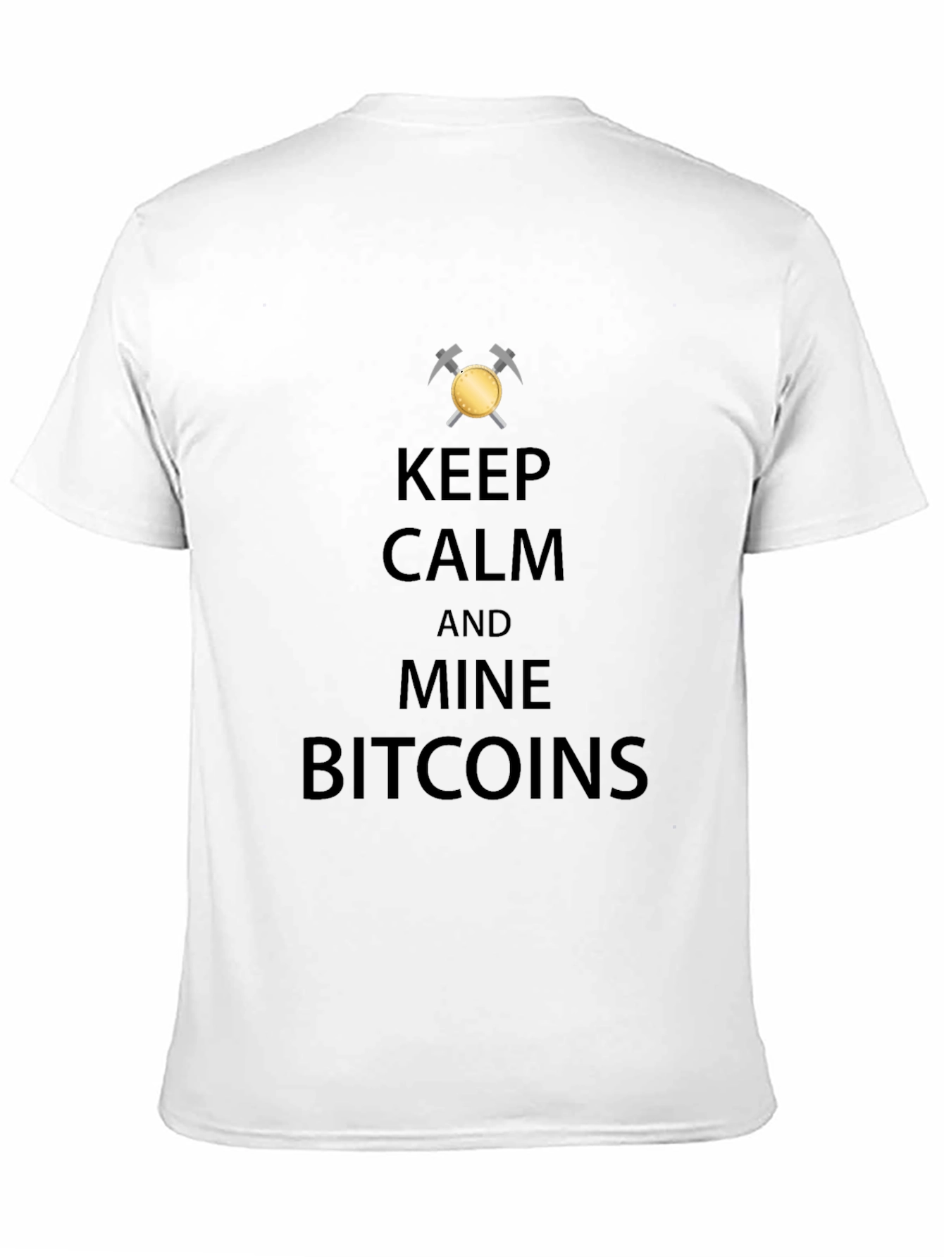 Keep Calm Mine Bitcoins Graphic Tee - Black