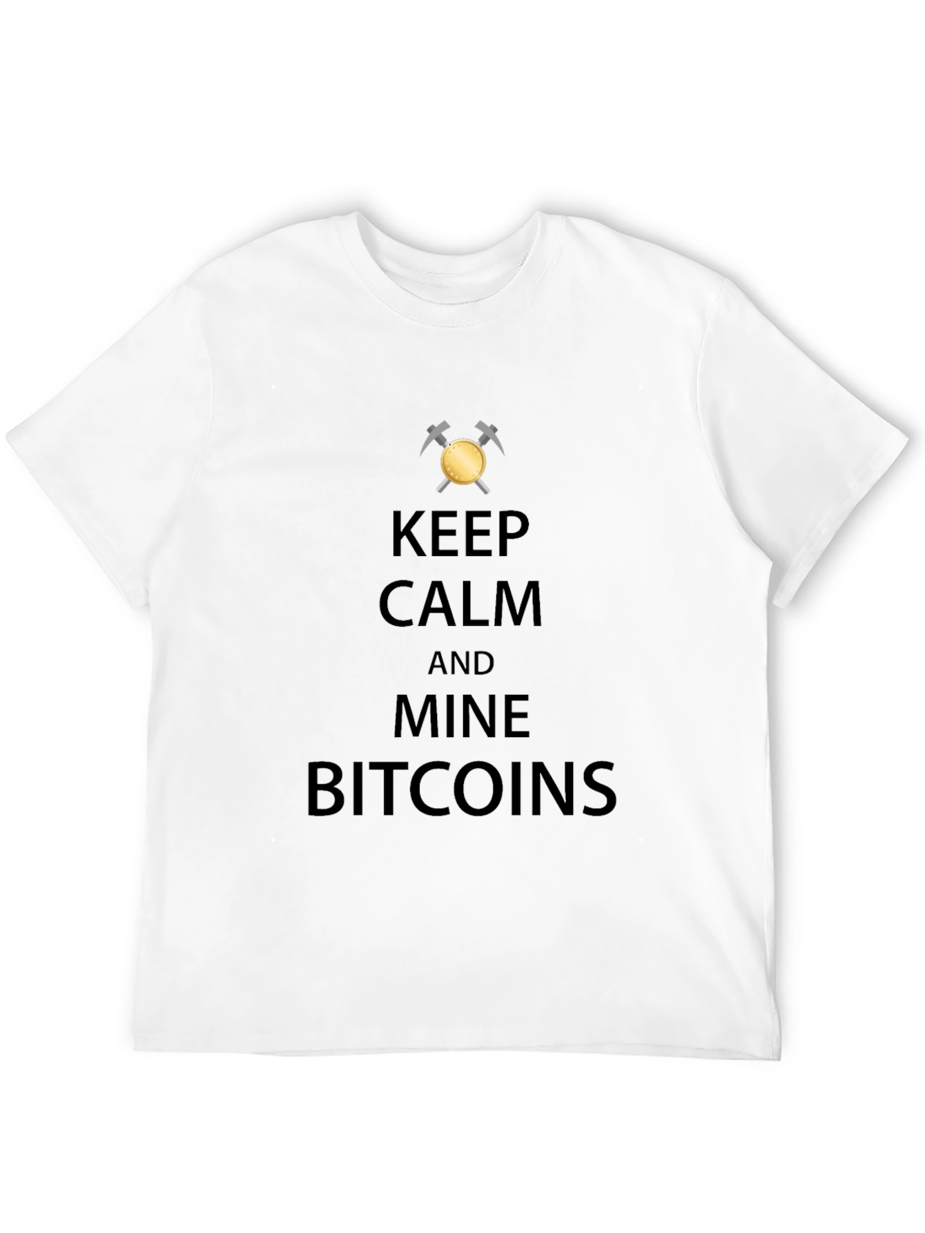 Keep Calm Mine Bitcoins Graphic Tee - Black