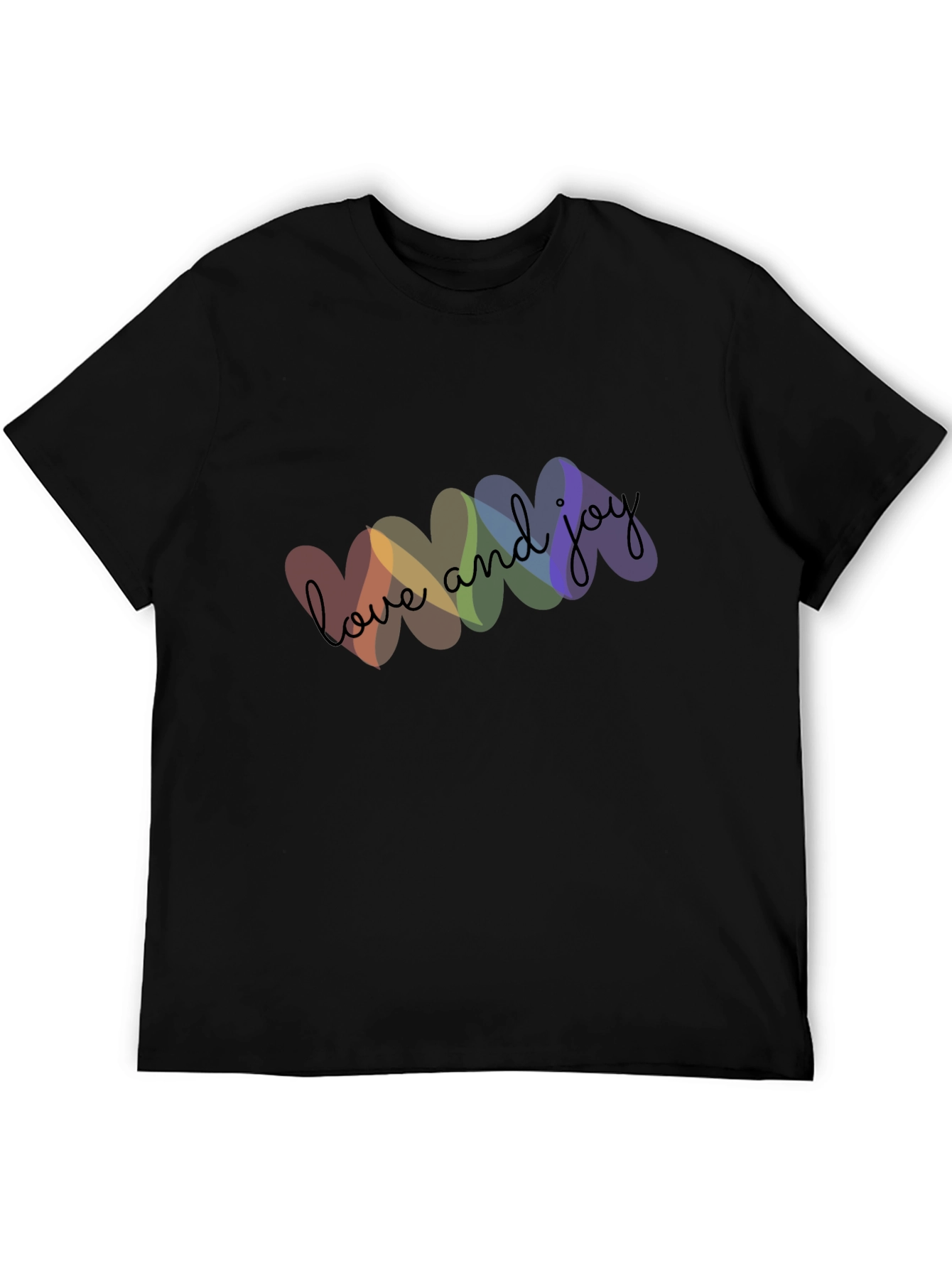 Love and Joy Rainbow Heart Graphic T-Shirt