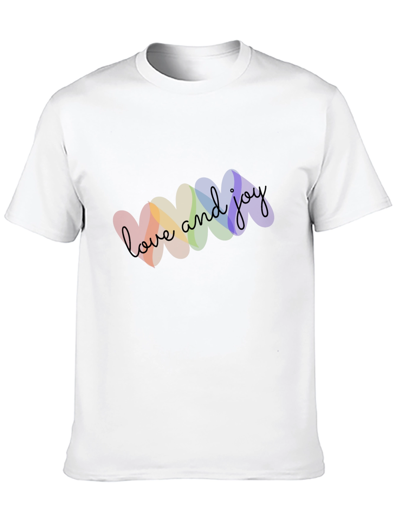 Love and Joy Rainbow Heart Graphic T-Shirt