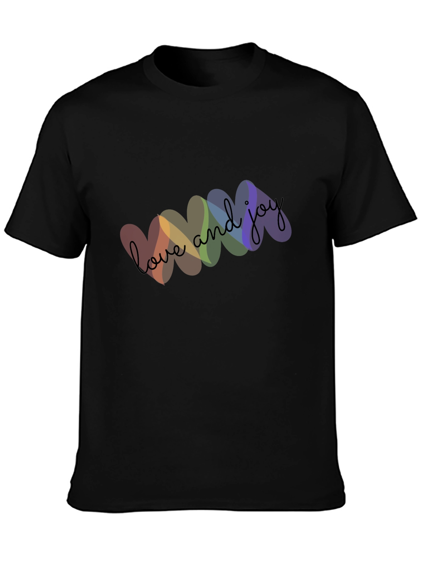 Love and Joy Rainbow Heart Graphic T-Shirt