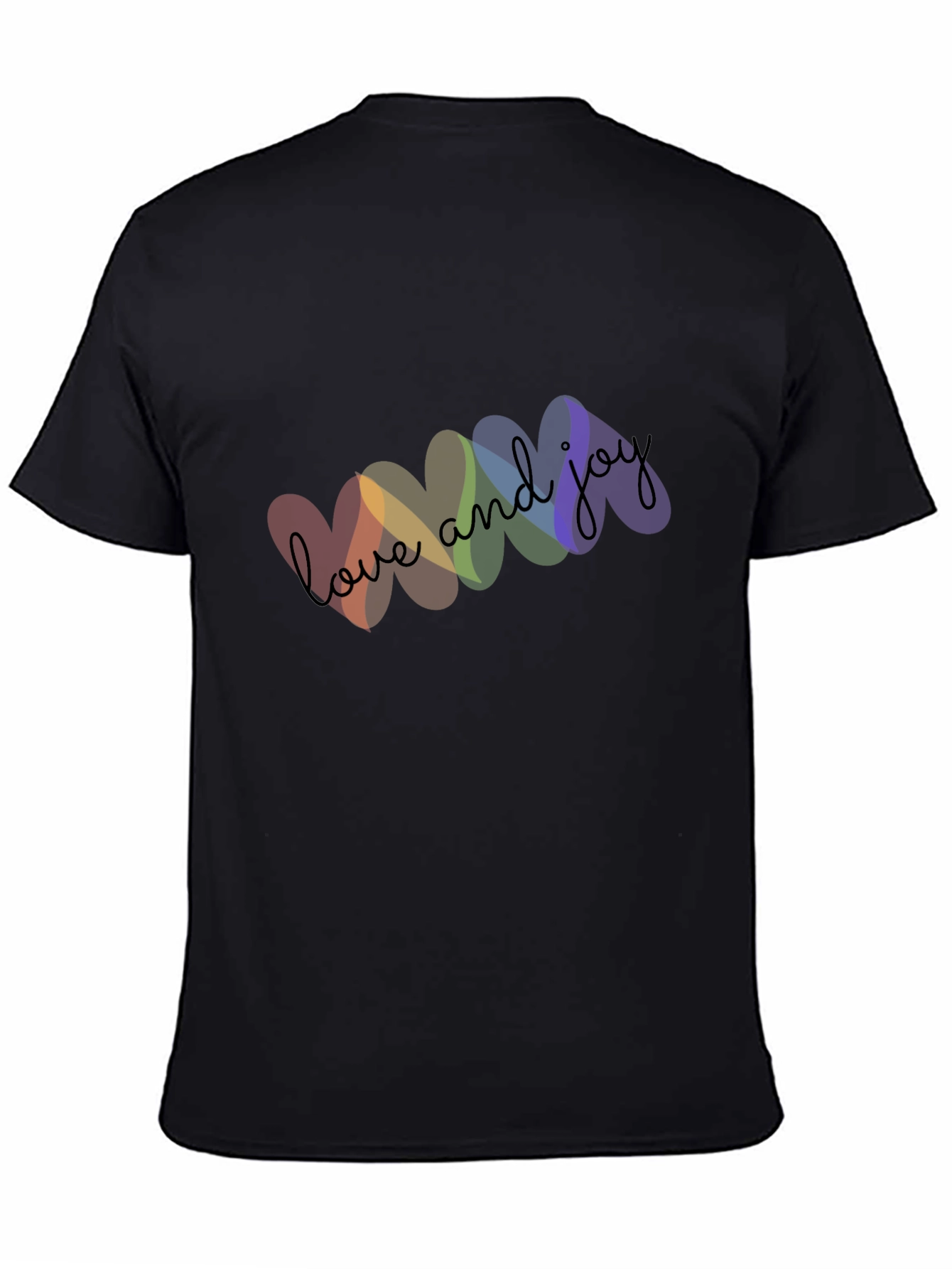 Love and Joy Rainbow Heart Graphic T-Shirt