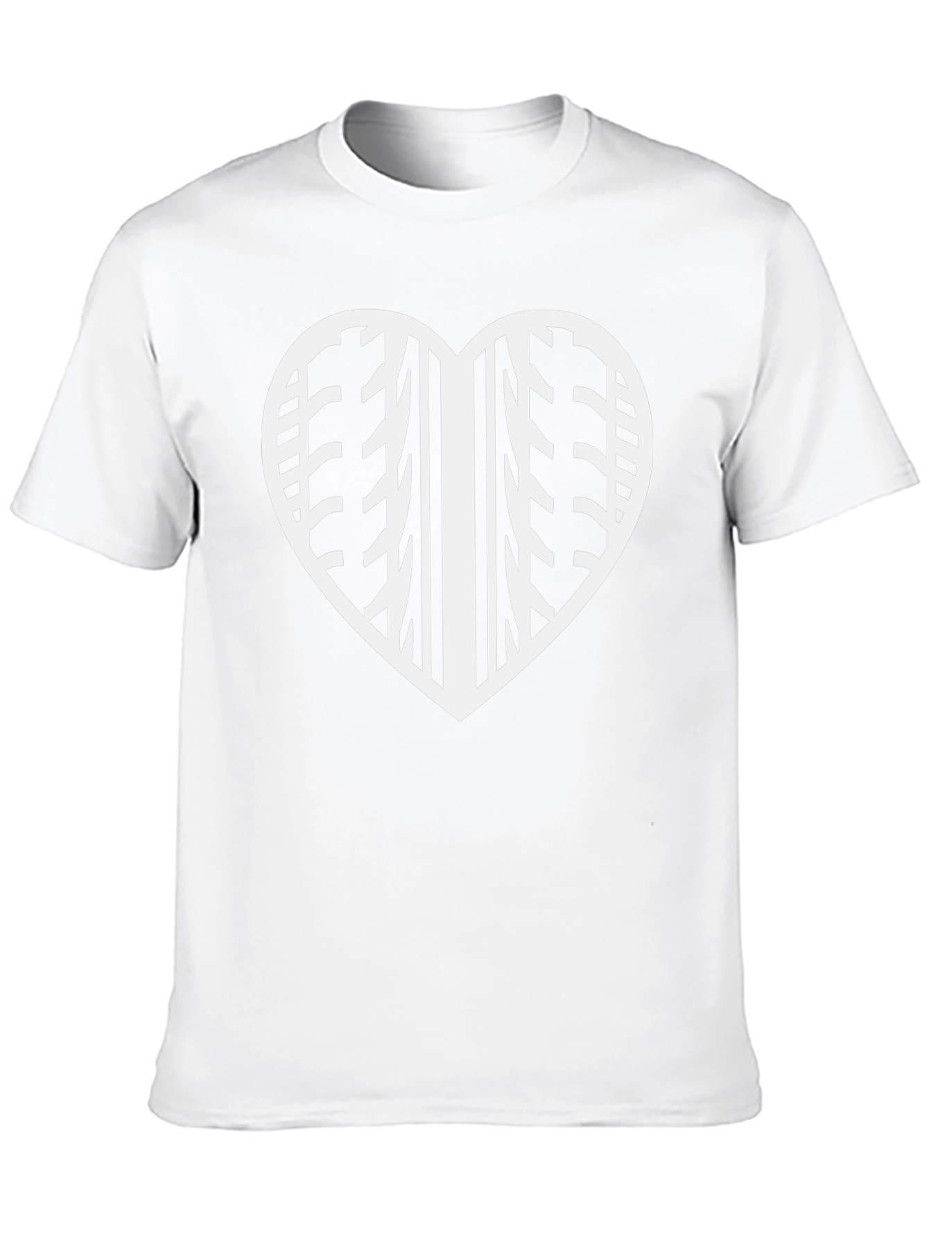 Motorcycle Tire Track Heart Graphic T-Shirt - Black