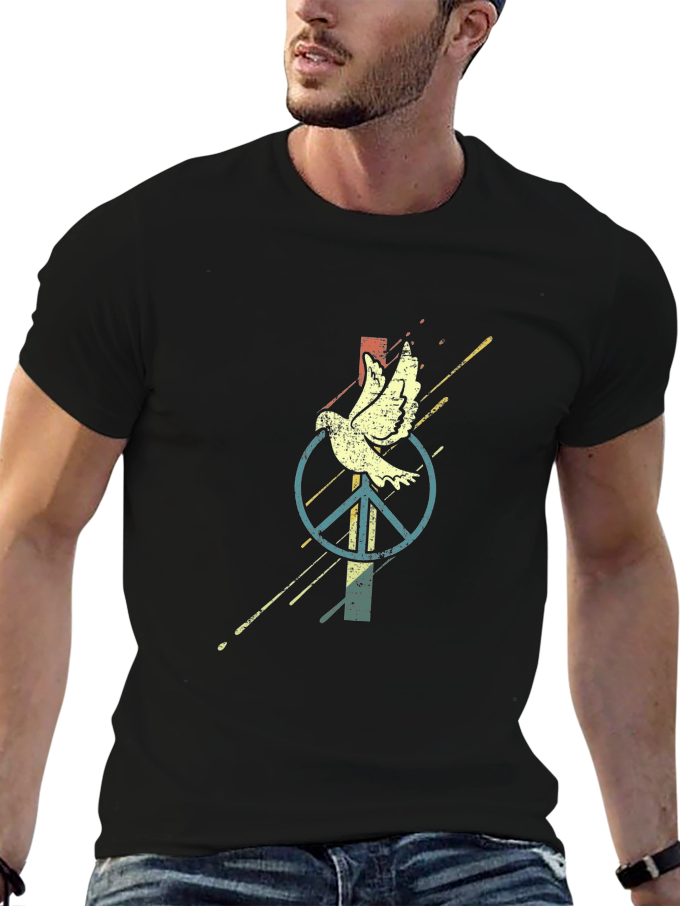 Dove & Peace Sign Graphic Tee