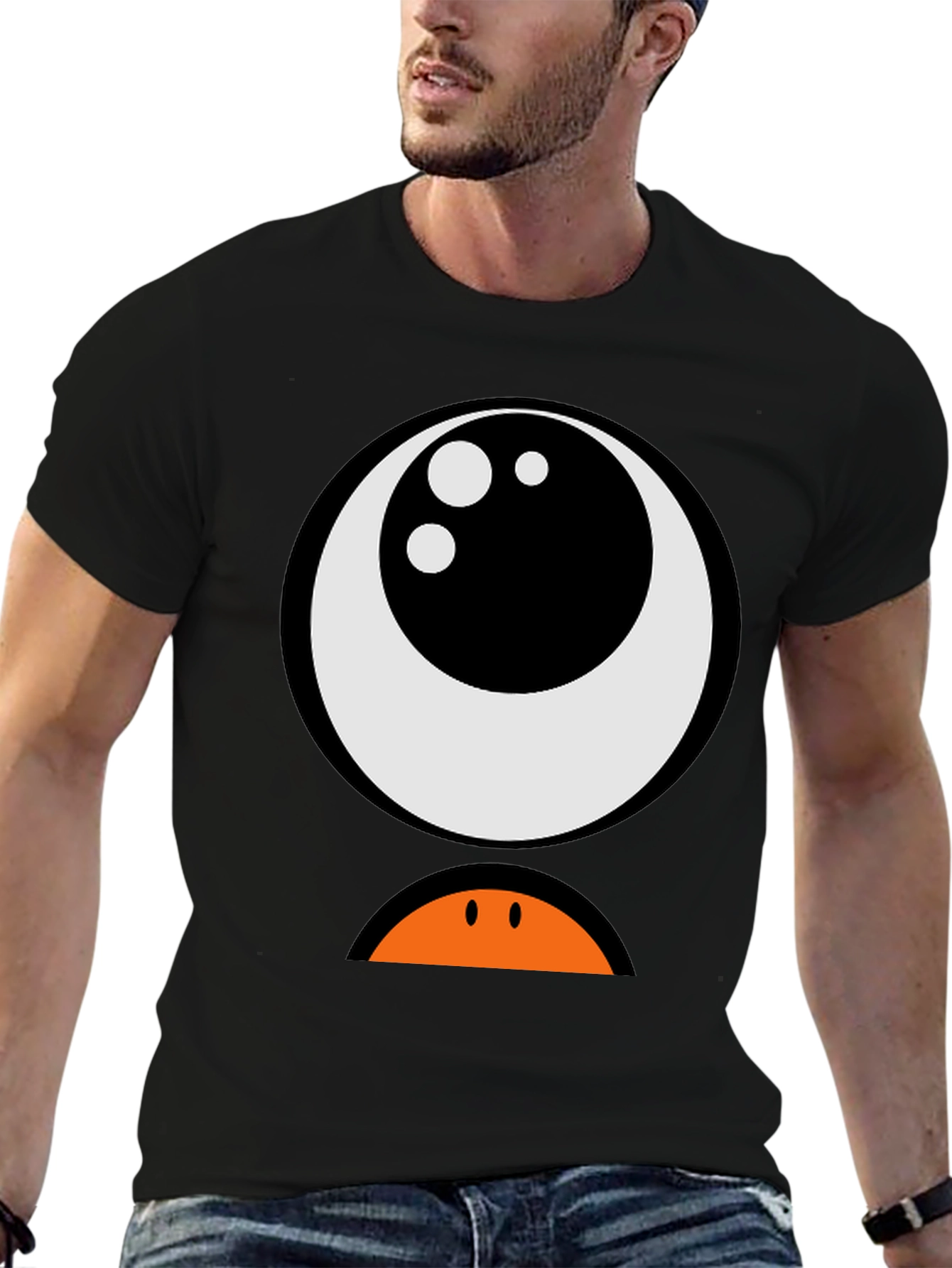 Cartoon Monster Eye Graphic T-Shirt