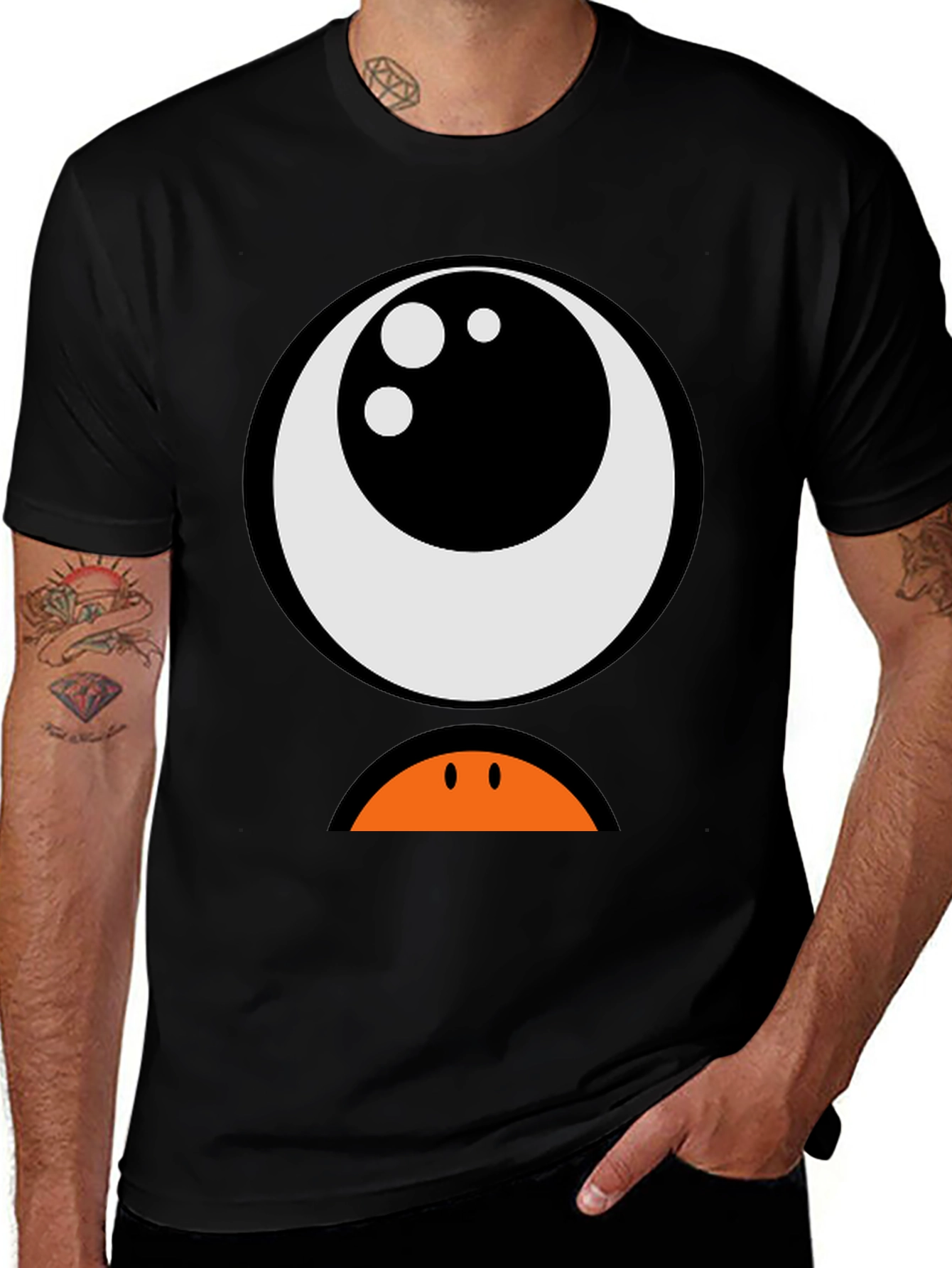 Cartoon Monster Eye Graphic T-Shirt