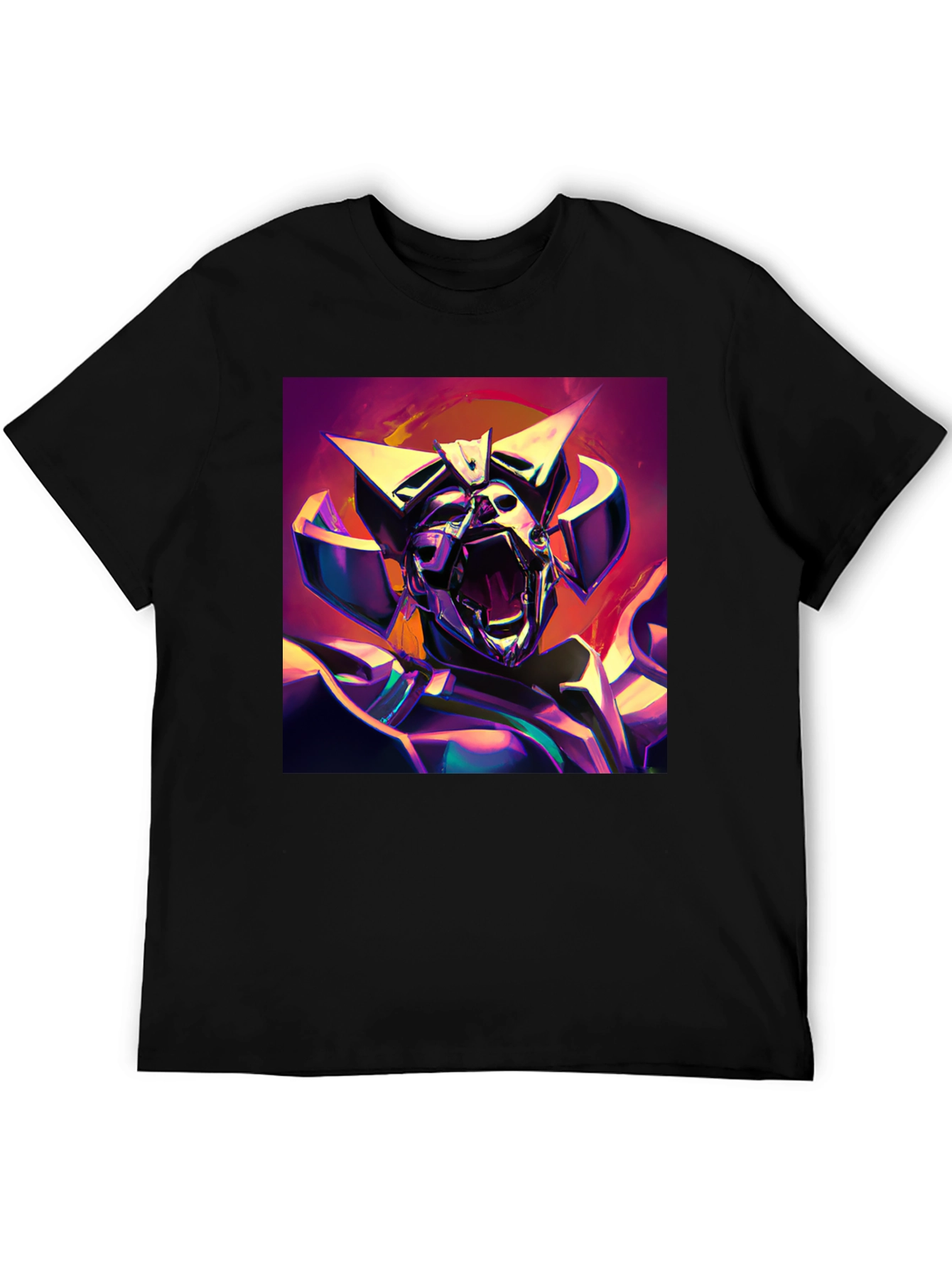 Sci-Fi Robot Graphic Black T-Shirt