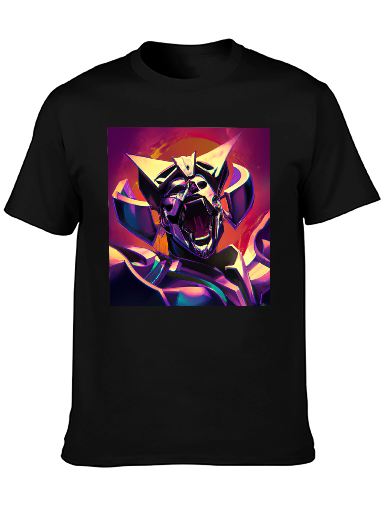 Sci-Fi Robot Graphic Black T-Shirt