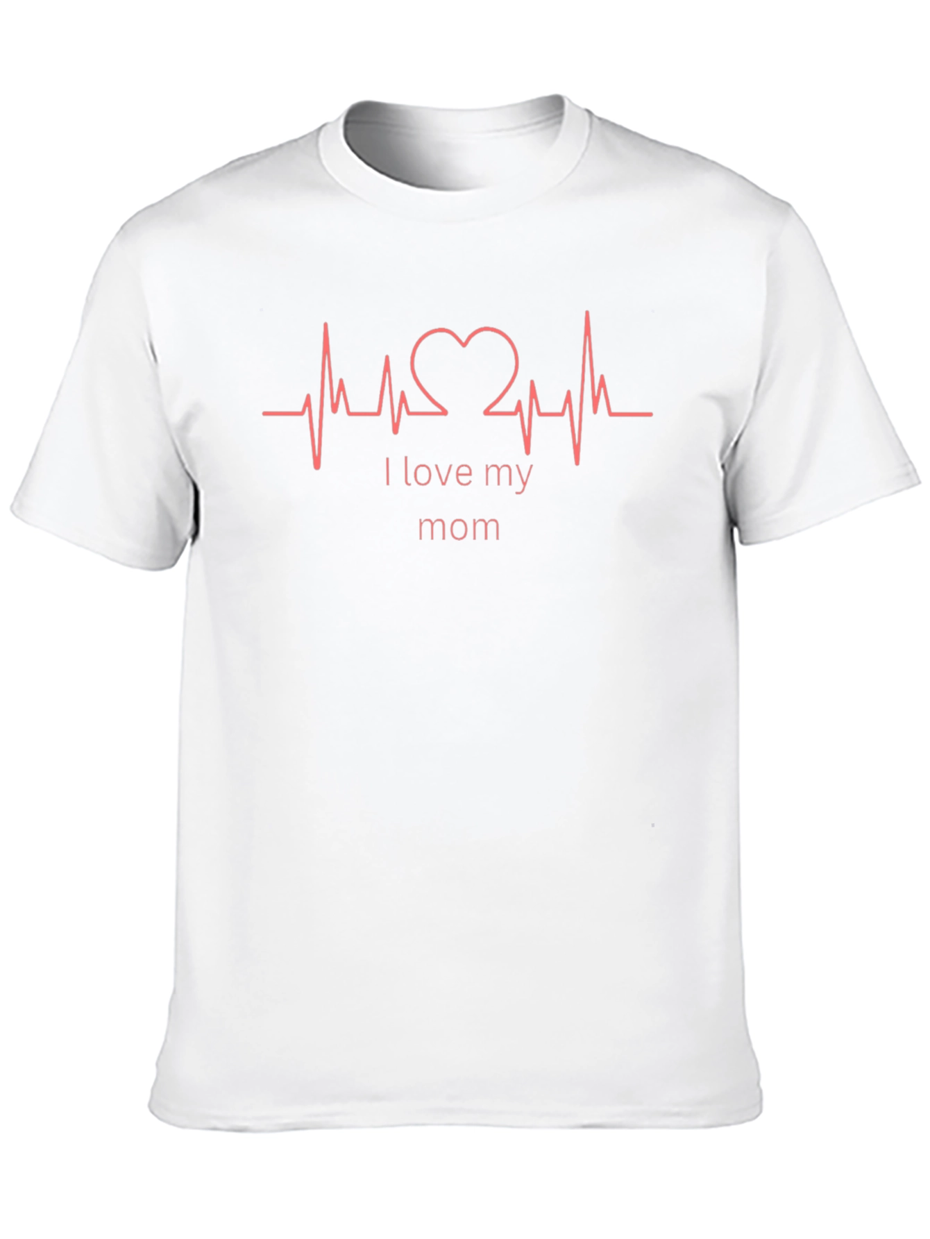 I Love My Mom Heartbeat T-Shirt - Black