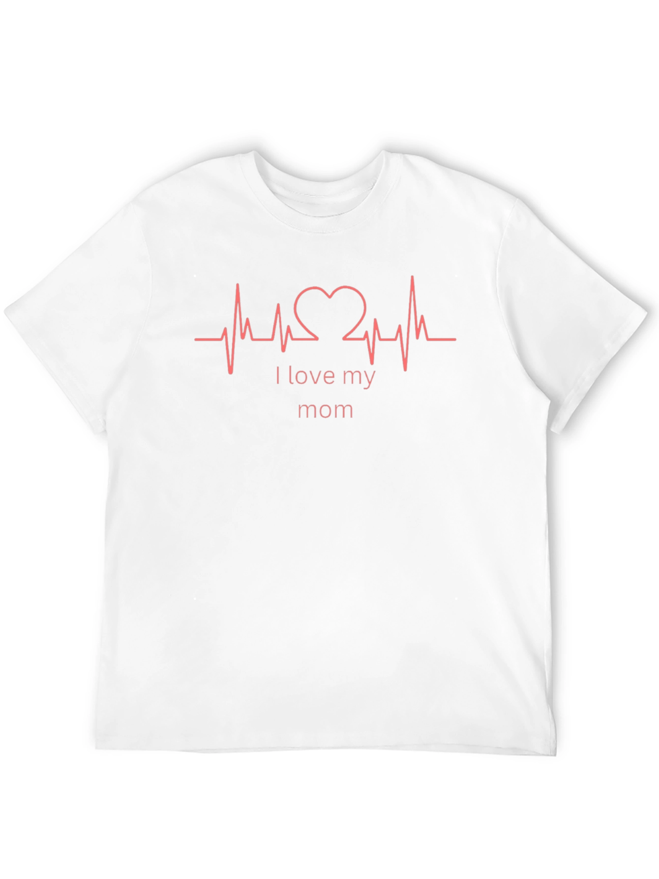 I Love My Mom Heartbeat T-Shirt - Black