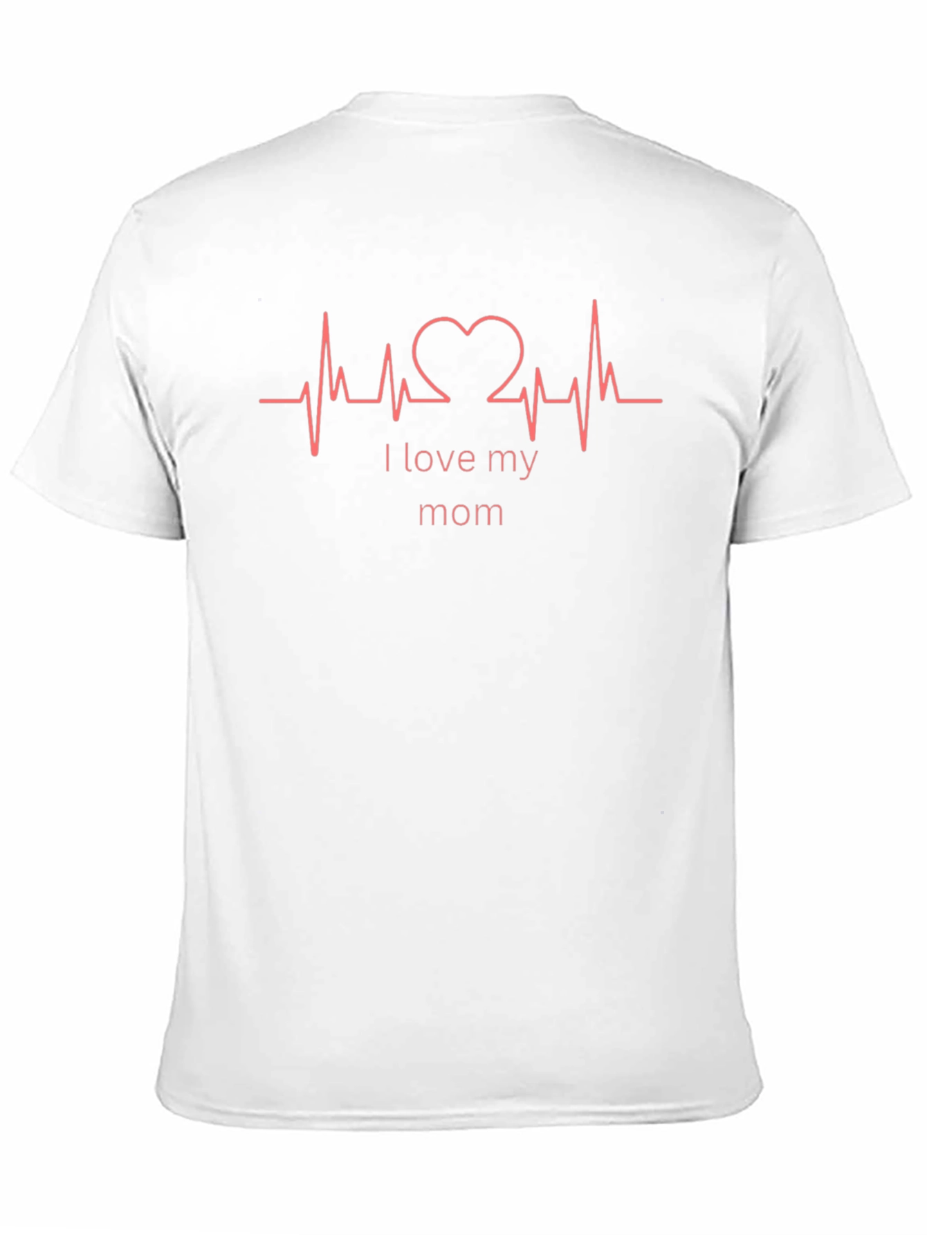 I Love My Mom Heartbeat T-Shirt - Black