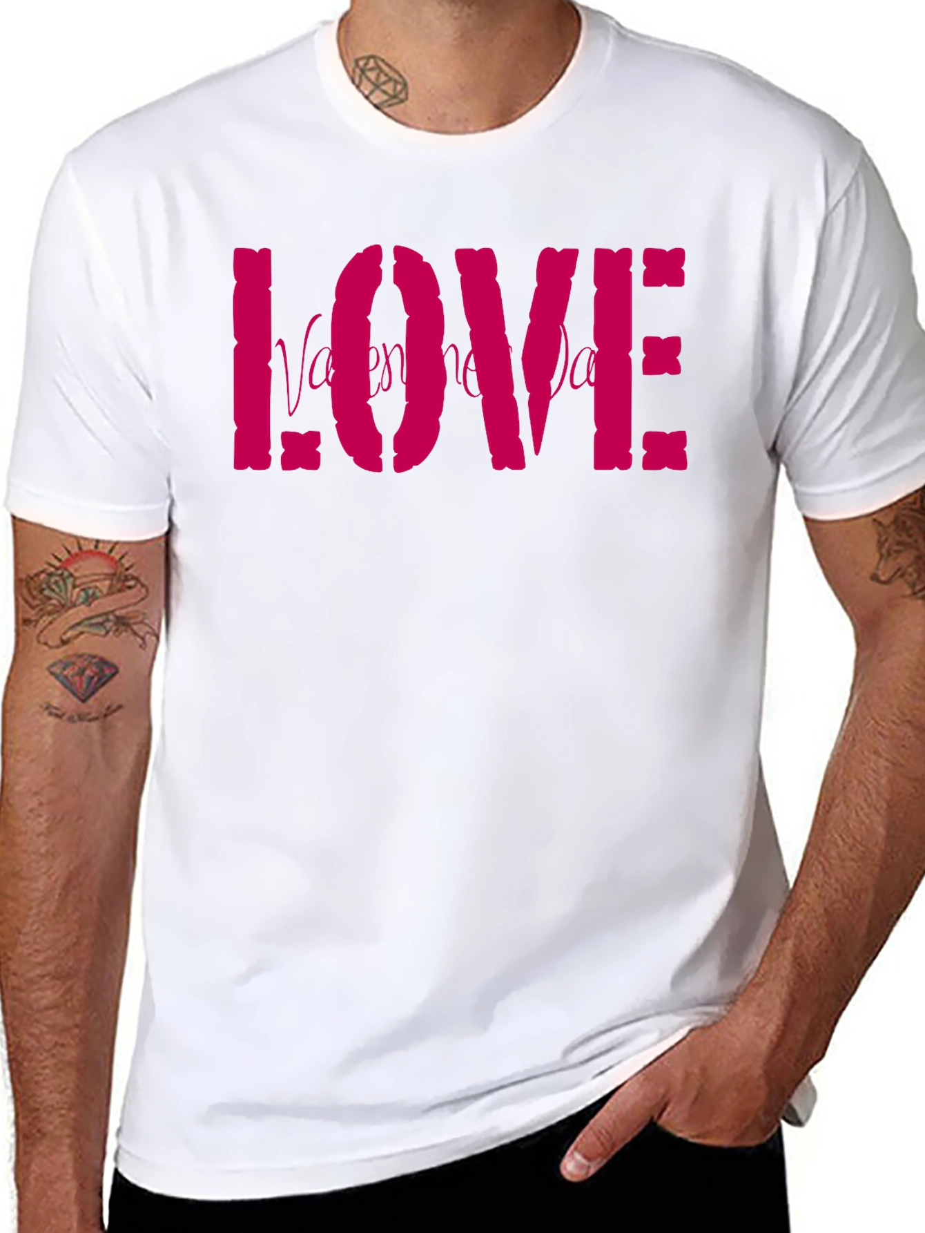 Valentines Day LOVE Graphic Tee - Black