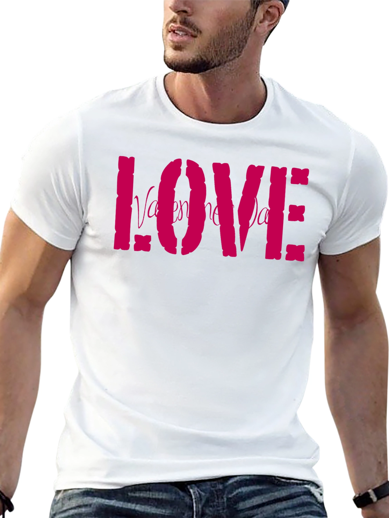 Valentines Day LOVE Graphic Tee - Black