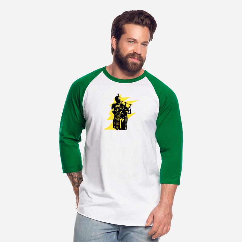 Bagpiper yellow background