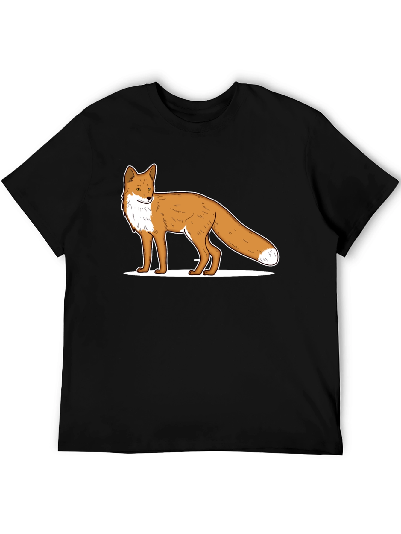 Fox Graphic Black T-Shirt - Animal Print Tee