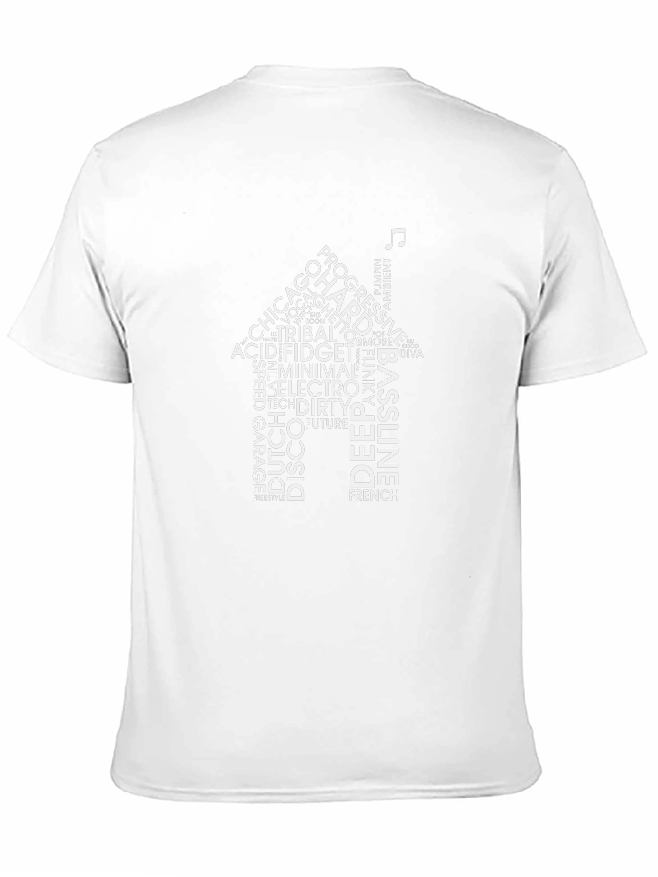 House Music Word Art Black T-Shirt