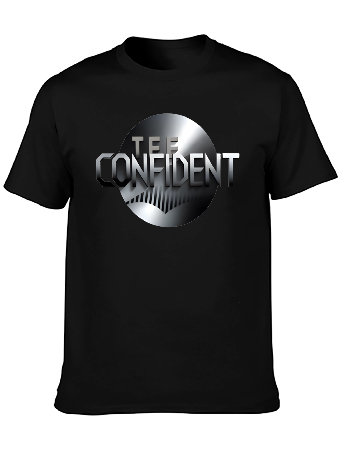 Tee Confident Black Graphic T-Shirt - Modern Design