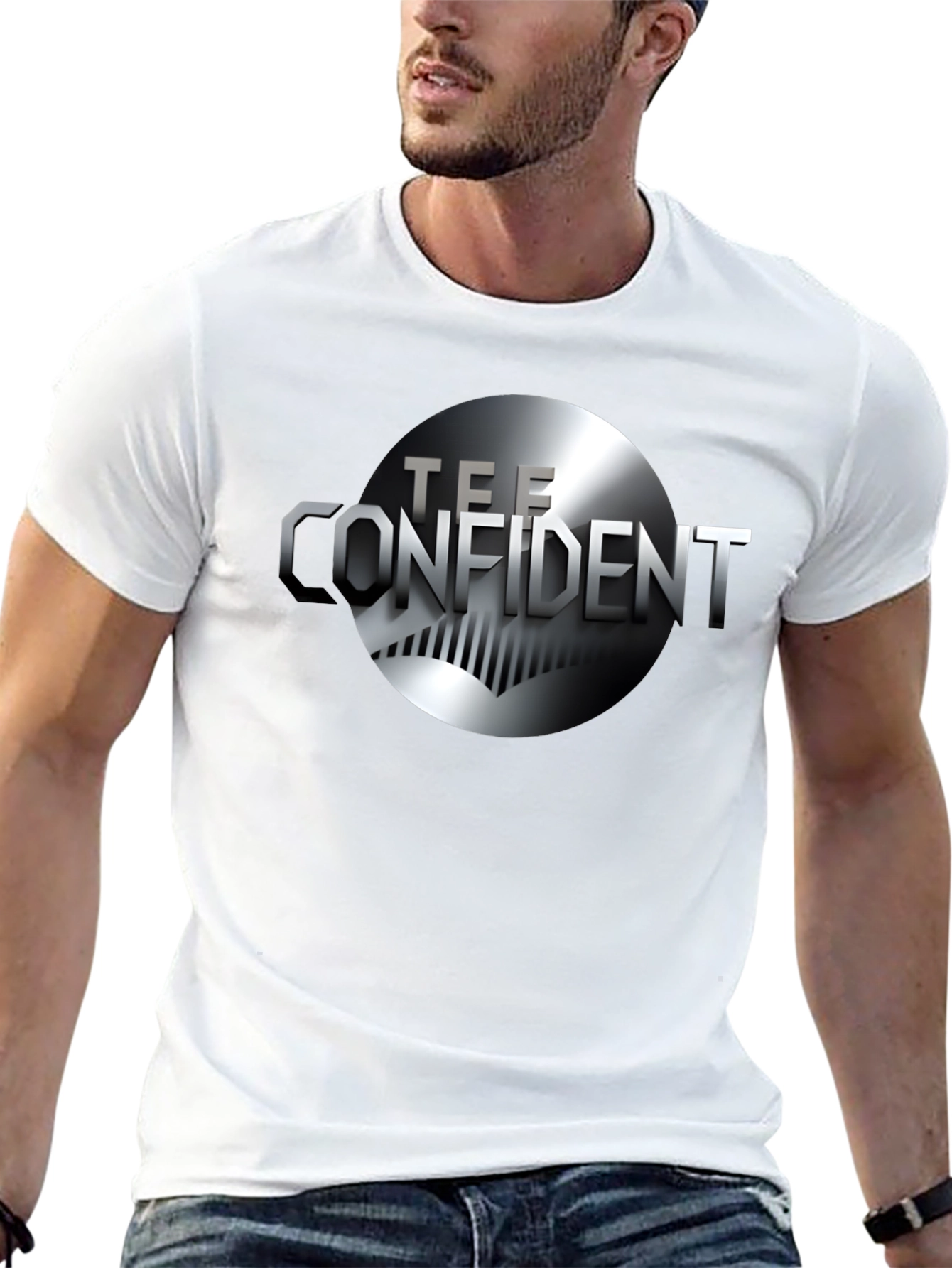 Tee Confident Black Graphic T-Shirt - Modern Design