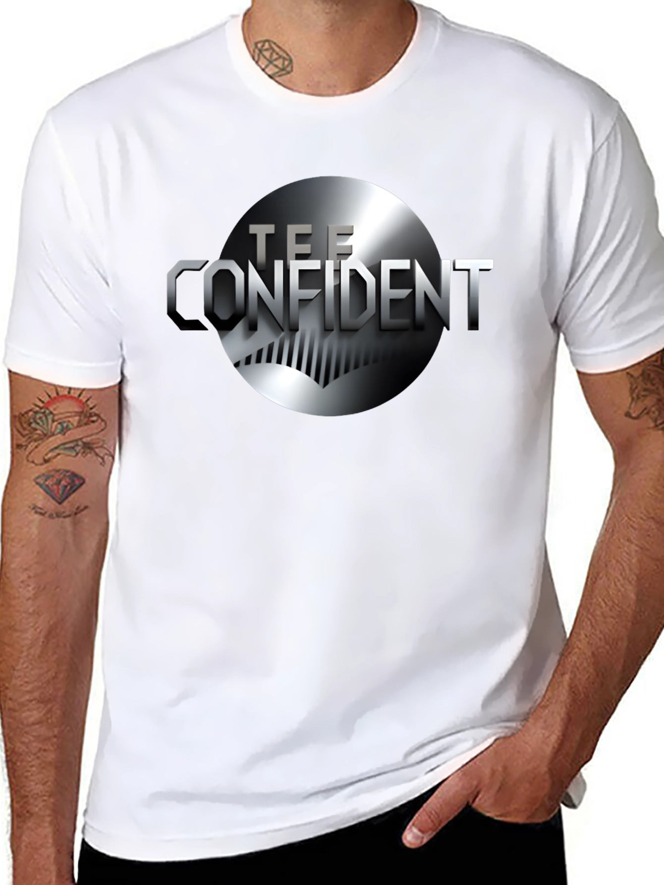 Tee Confident Black Graphic T-Shirt - Modern Design