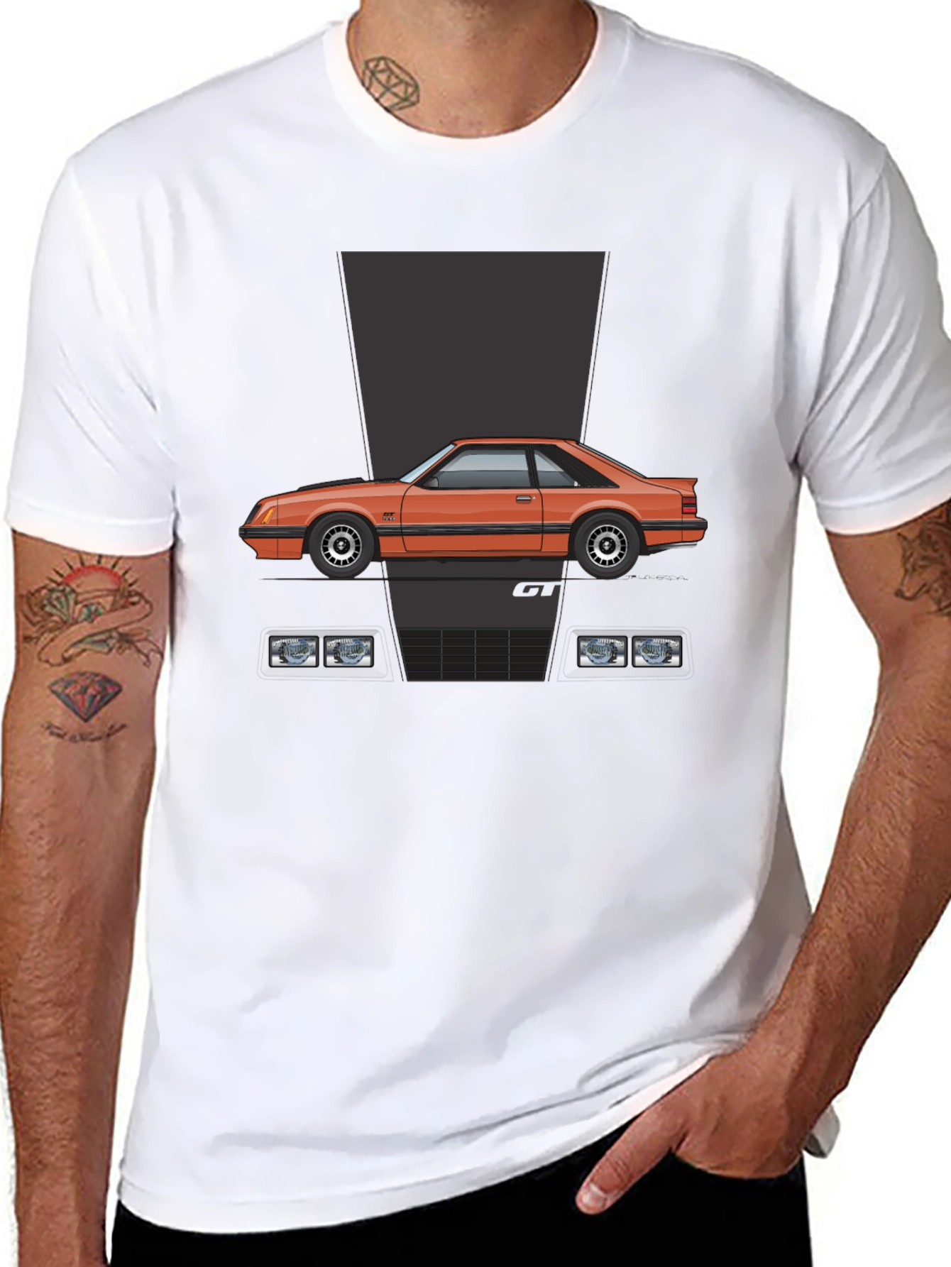 Fox Body Mustang GT T-Shirt - Black