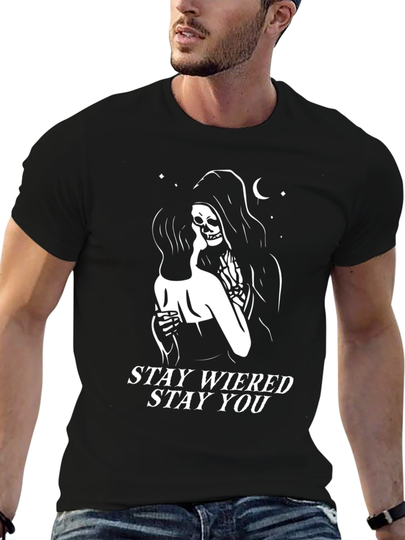 Stay Weird Stay You Graphic Tee - Black