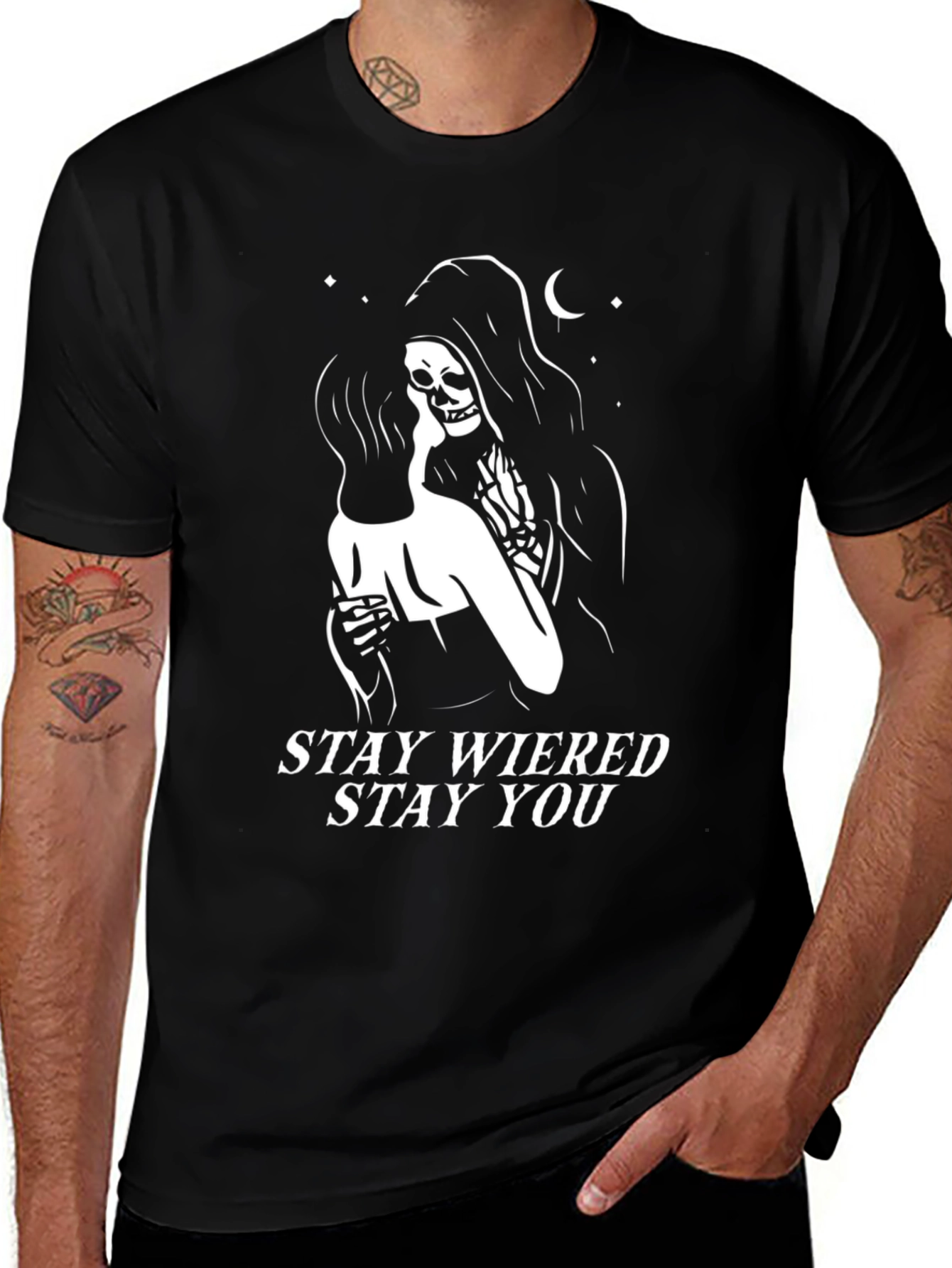 Stay Weird Stay You Graphic Tee - Black