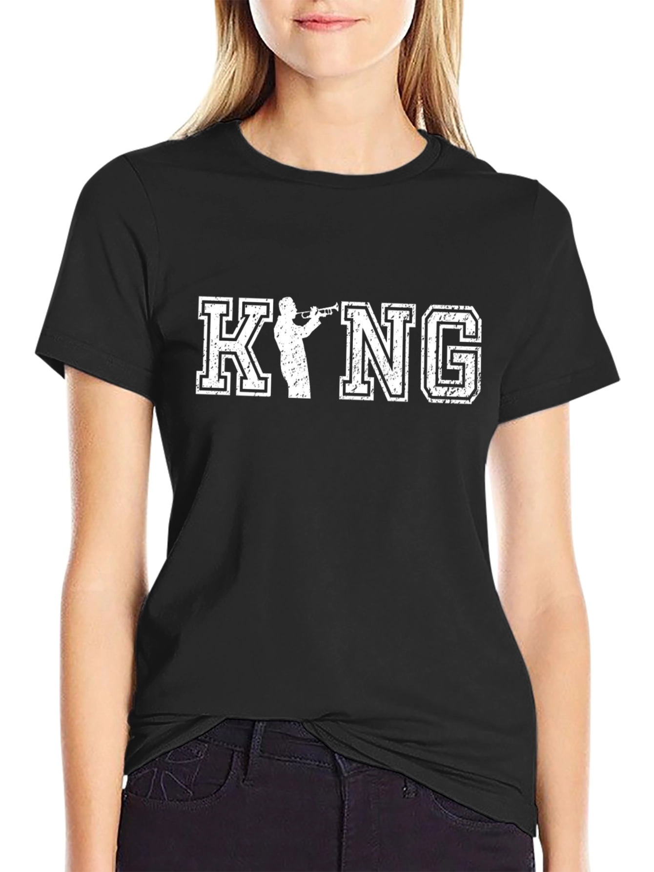 KYNG Trumpet Player Black Graphic T-Shirt