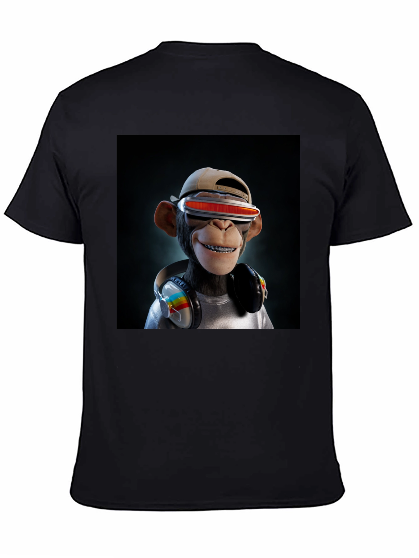 NFT Monkey Graphic Black Tee - Unique Style