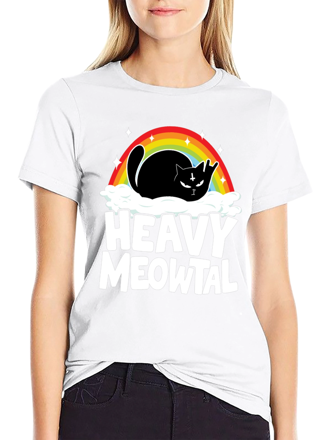 Heavy Meowtal Black Cat T-Shirt