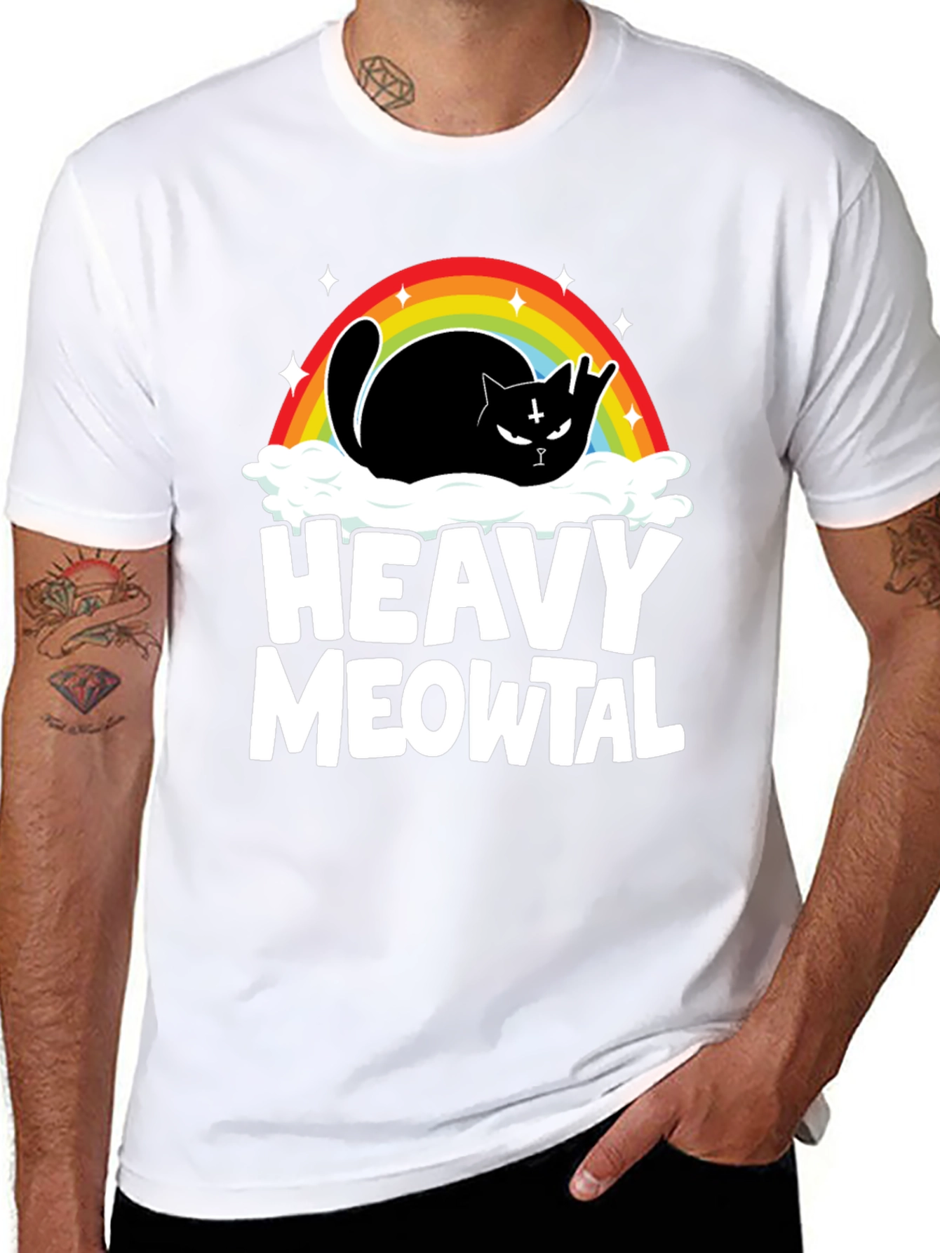 Heavy Meowtal Black Cat T-Shirt