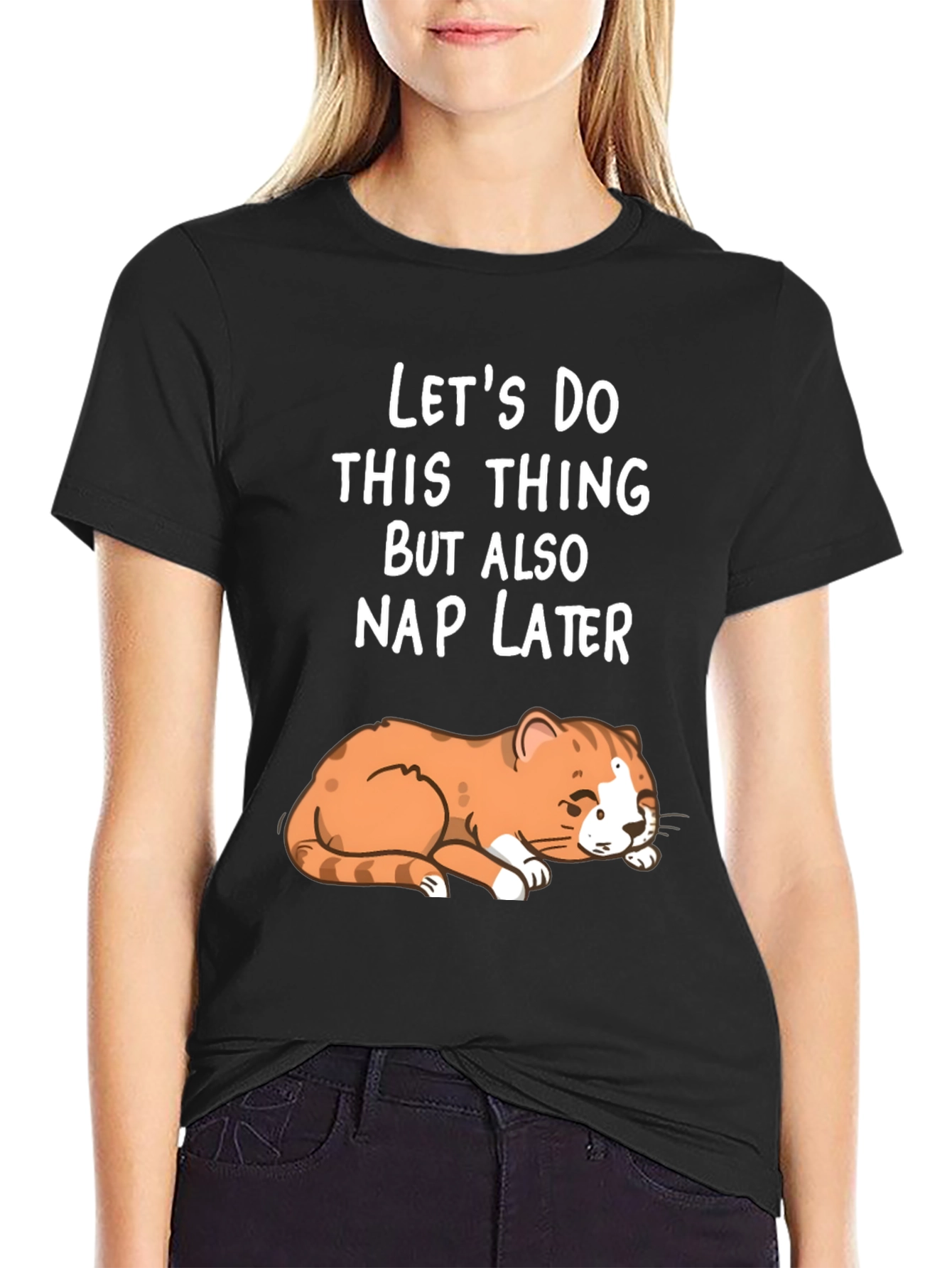 Funny Cat Nap T-Shirt: Lets Do This Nap Later