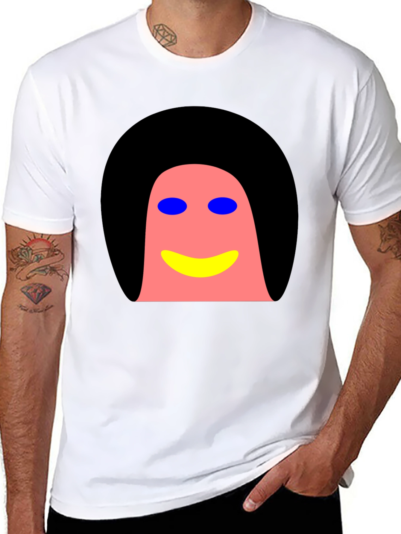 Abstract Face Graphic Tee - Modern Art Shirt