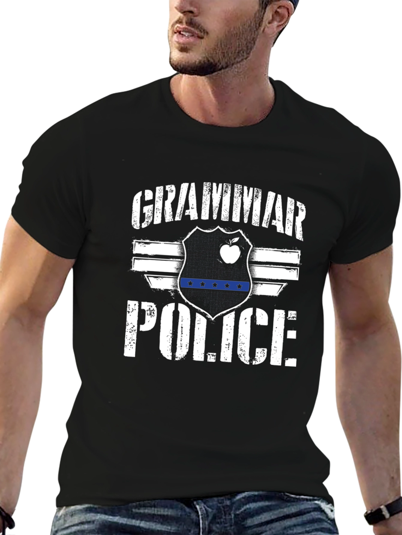 Grammar Police Graphic Tee - Black Novelty T-Shirt