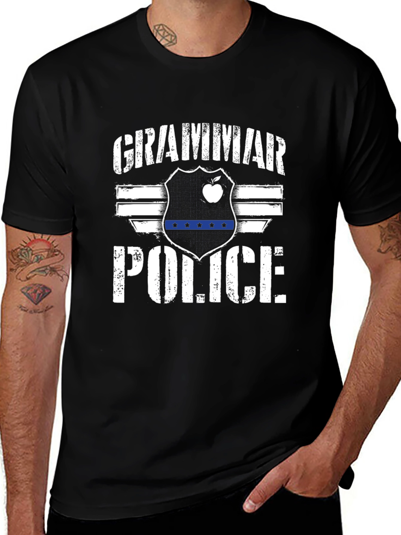 Grammar Police Graphic Tee - Black Novelty T-Shirt