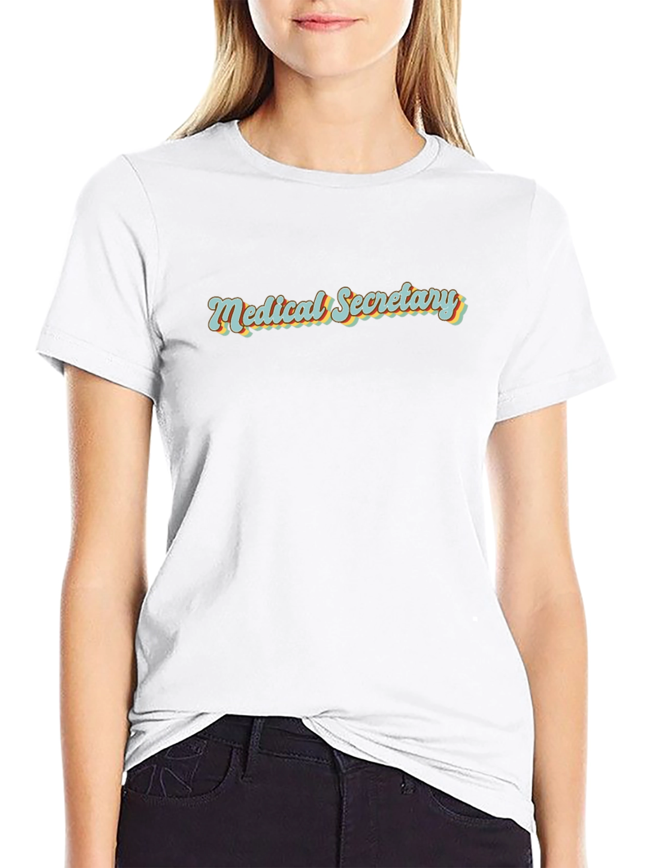 Medical Secretary Retro Style Black T-Shirt