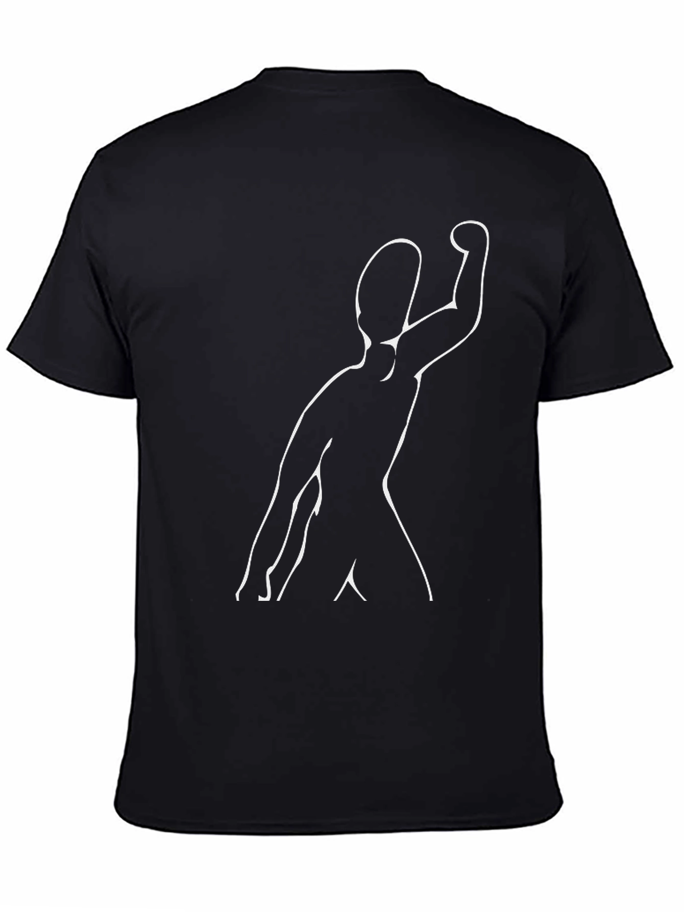 Modern Art T-Shirt - Black with White Silhouette