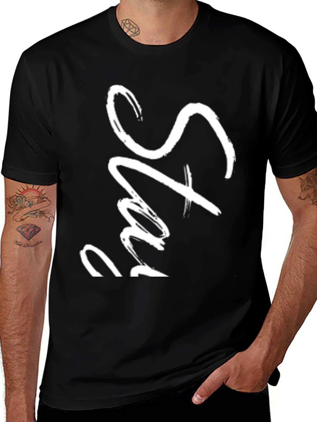 Stylish Black Stay Graphic T-Shirt