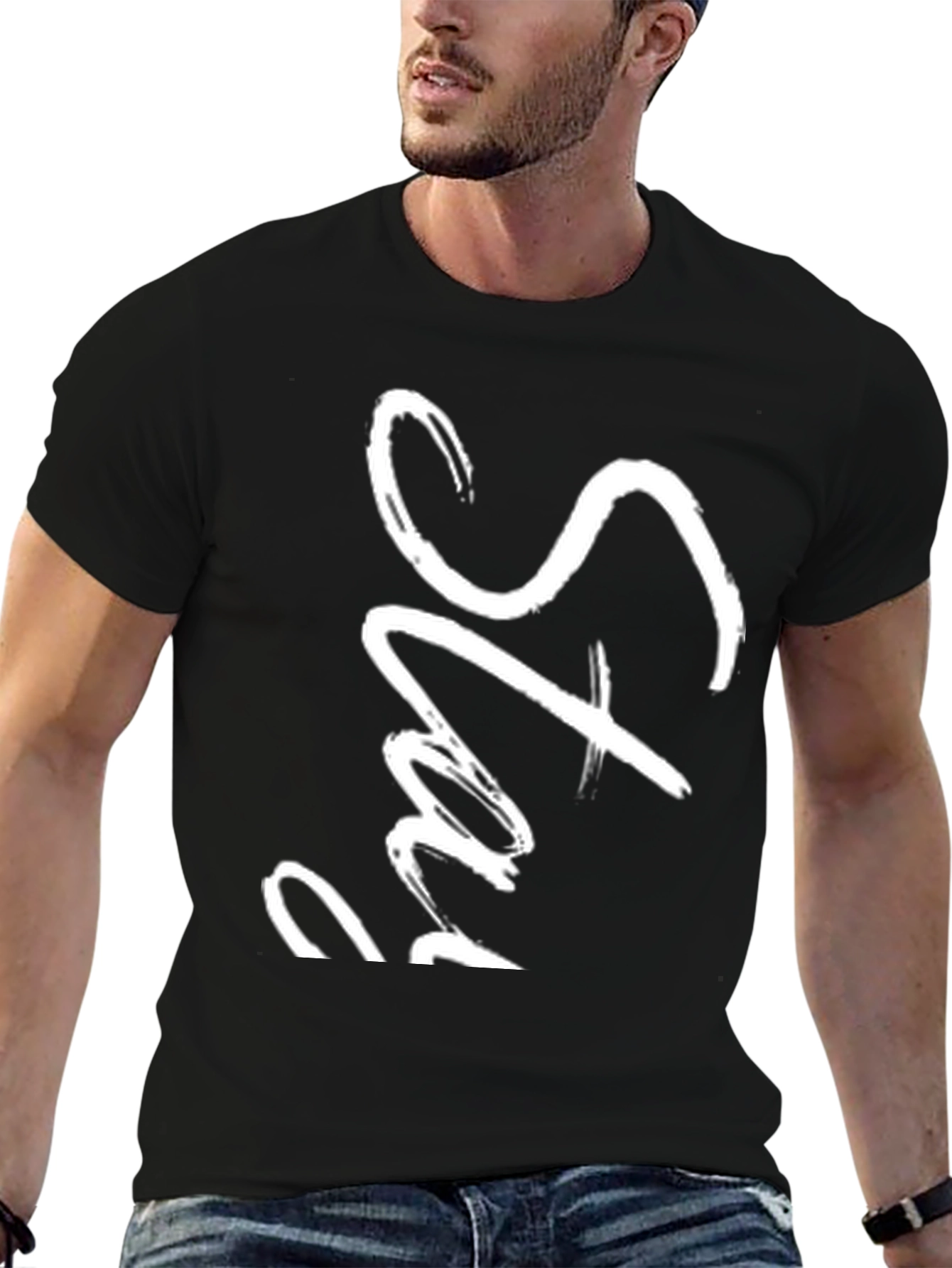 Stylish Black Stay Graphic T-Shirt