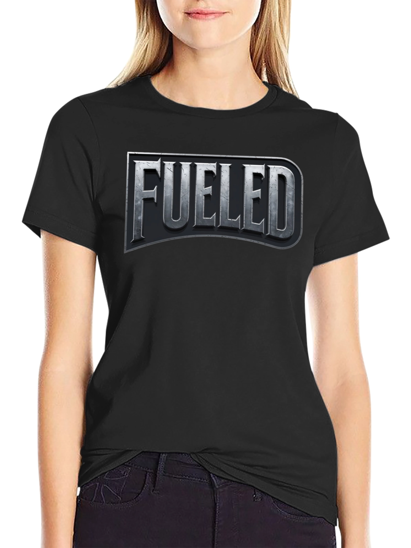 Fueled Graphic T-Shirt - Black Crew Neck