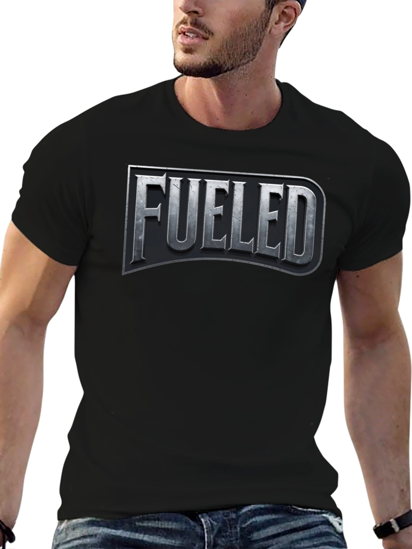 Fueled Graphic T-Shirt - Black Crew Neck
