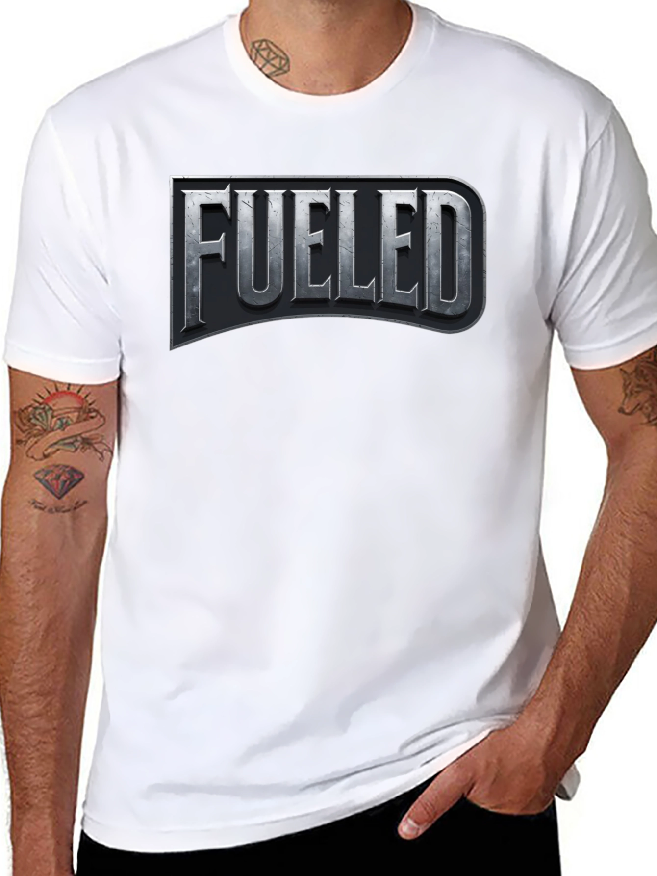 Fueled Graphic T-Shirt - Black Crew Neck
