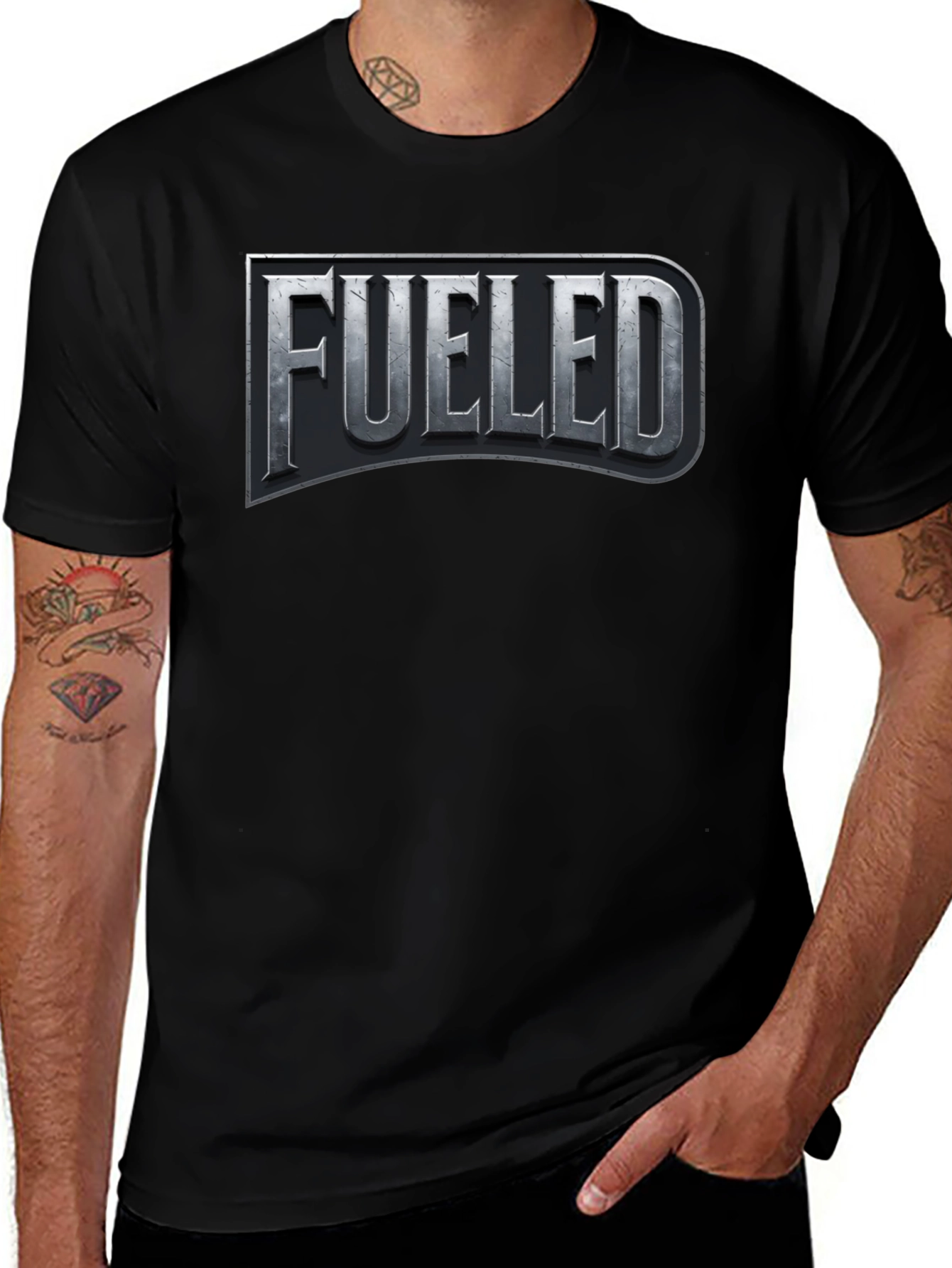 Fueled Graphic T-Shirt - Black Crew Neck