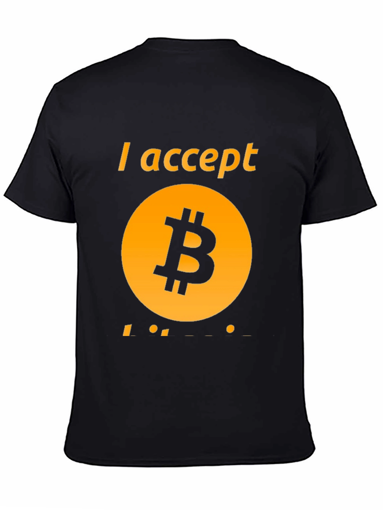I Accept Bitcoin Black Tee