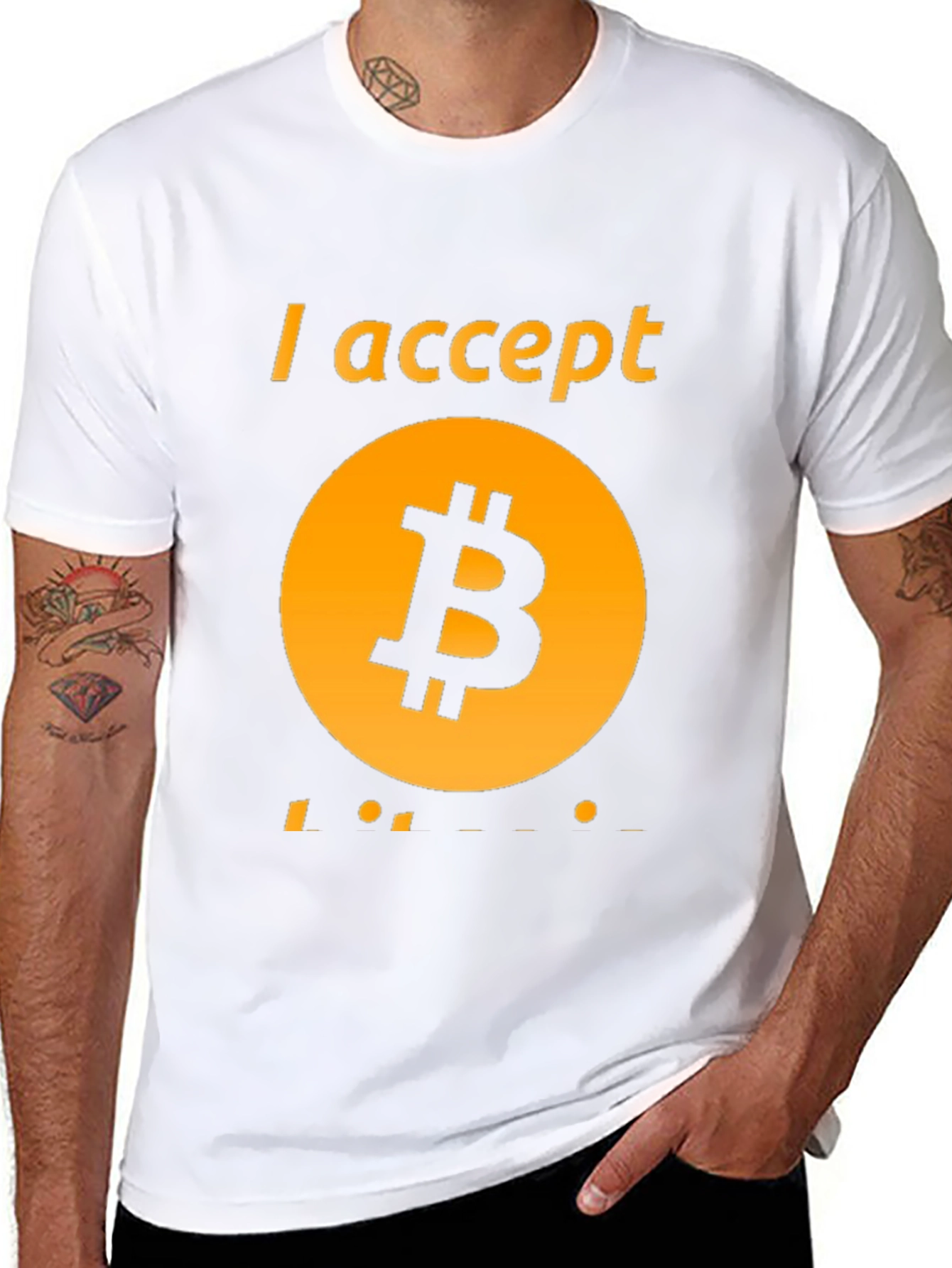 I Accept Bitcoin Black Tee