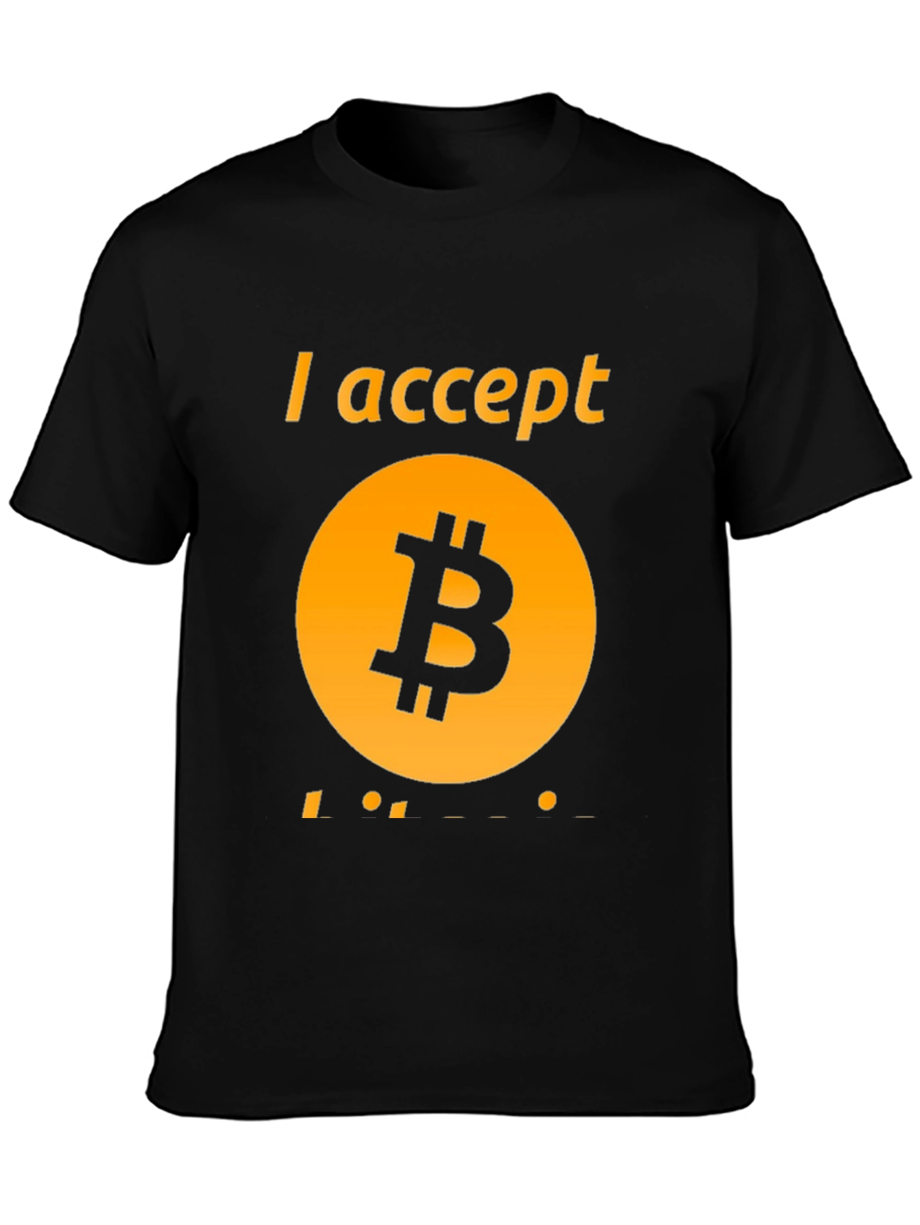 I Accept Bitcoin Black Tee